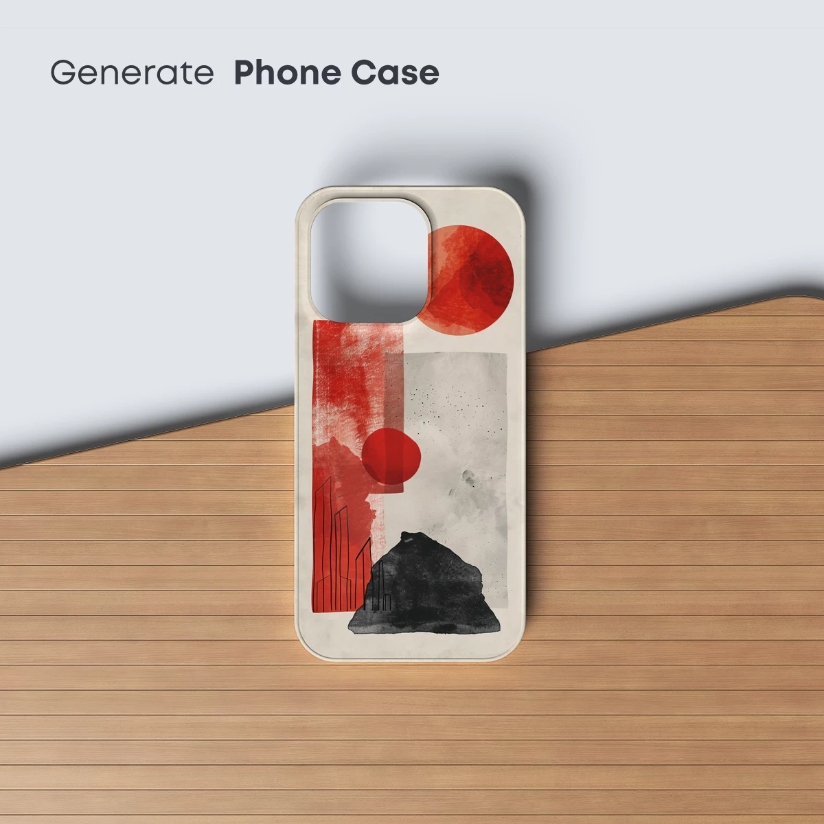 Abstract Red Solitude: Urban Landscape and Cosmic Spheres - Image 3