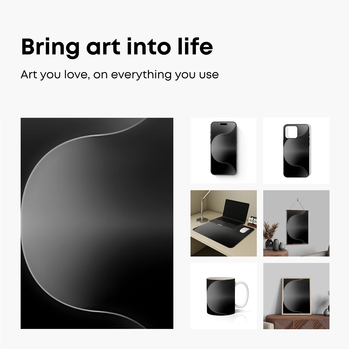 Eclipse of Shadows: Abstract Monochrome Flow - Image 2