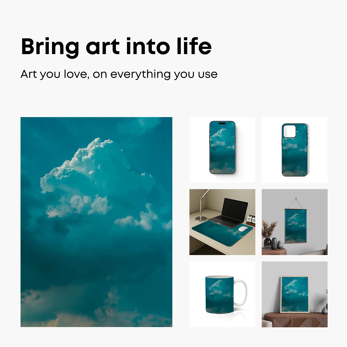 Azure Clouds: Ethereal Turquoise Skies - Image 2