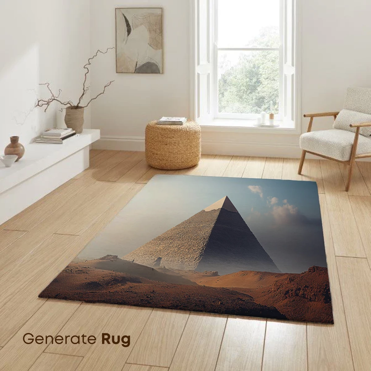 Eternal Sands: Pyramid Majesty Under Misty Skies - Image 6