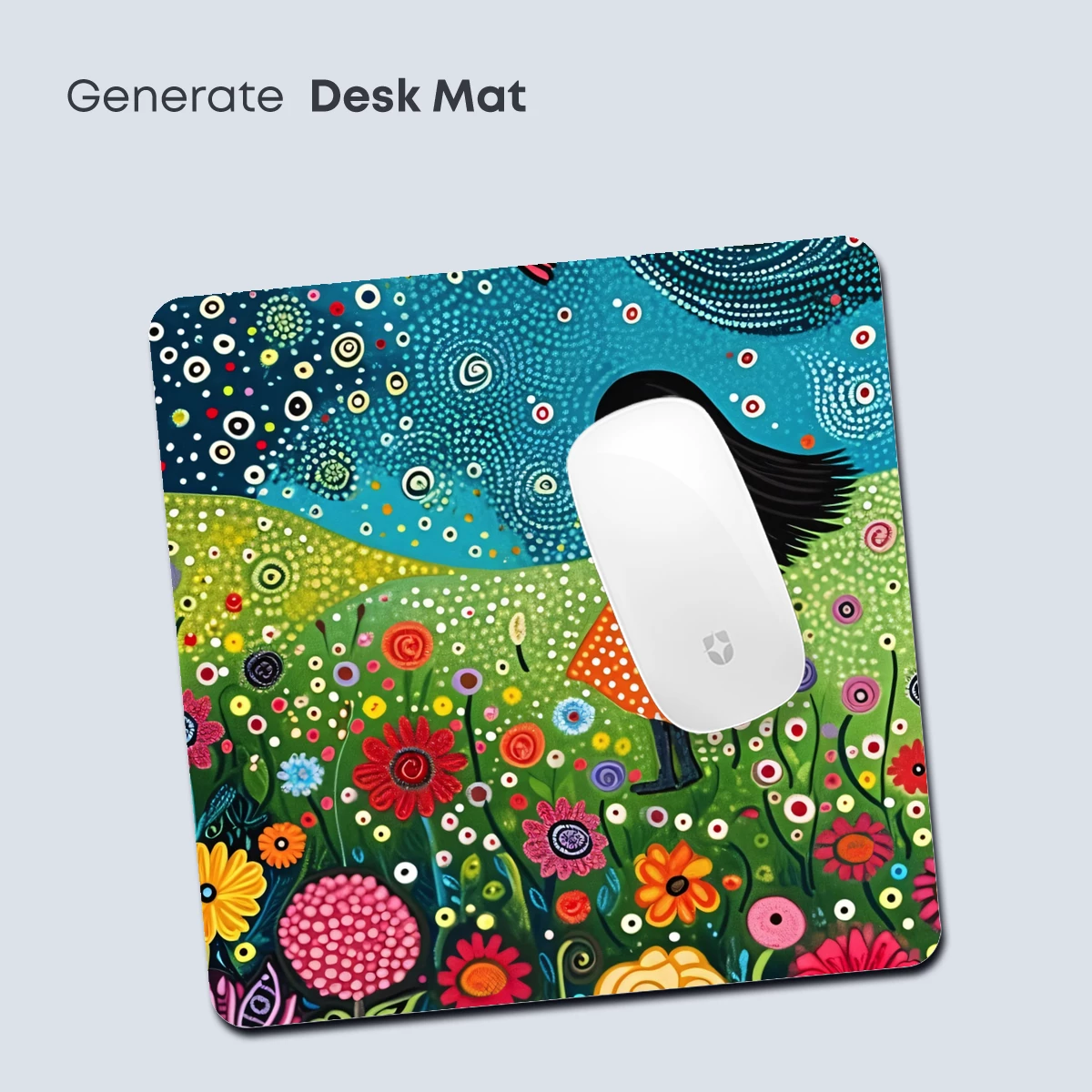 Dreamy Floral Odyssey: Girl and Bird in a Whimsical Garden - Image 4