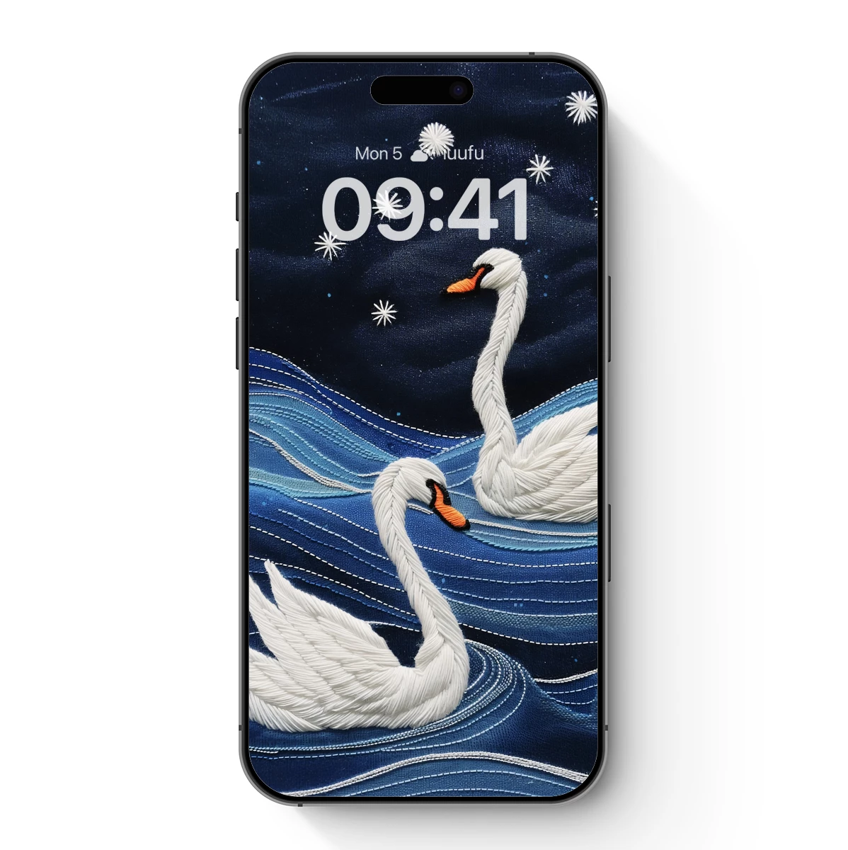 Elegant Swans Under a Starlit Sky