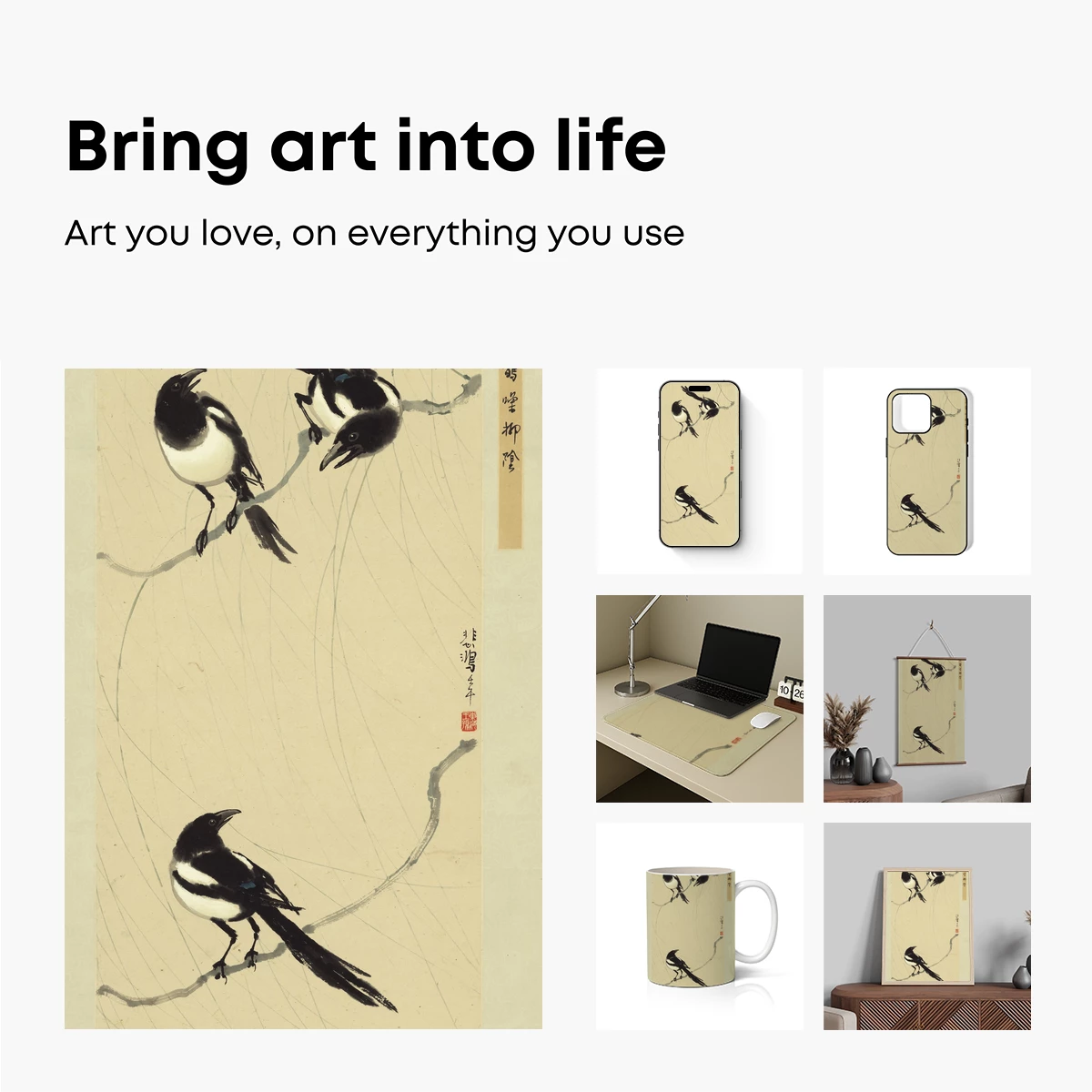 Elegant Magpies in Ink: A Dance of Nature's Harmony - Image 2