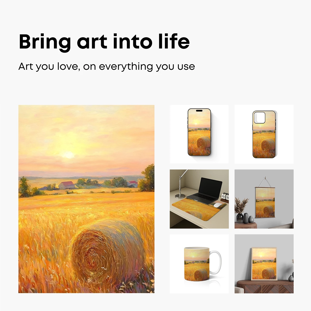 Golden Hay Bale at Sunset - Image 2