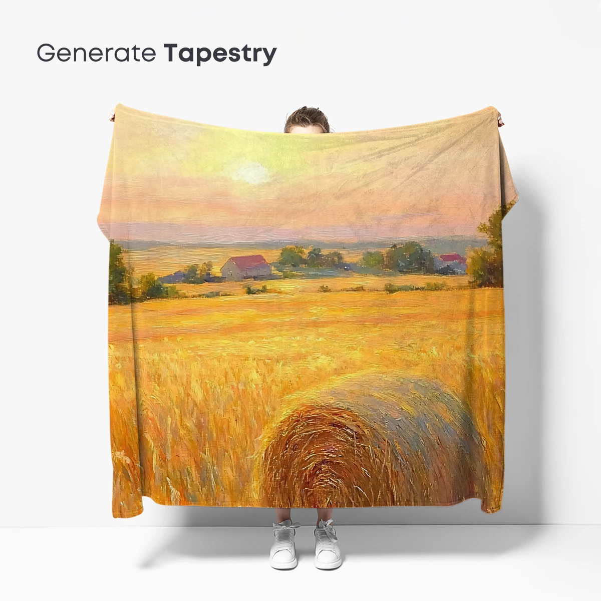 Golden Hay Bale at Sunset - Image 5