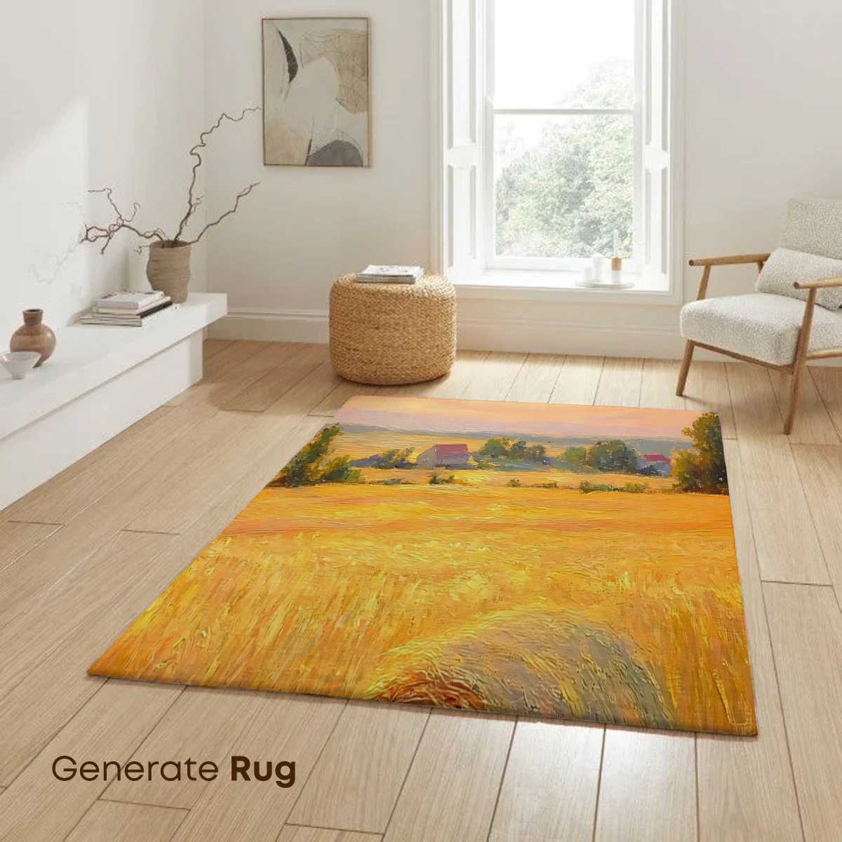 Golden Hay Bale at Sunset - Image 6