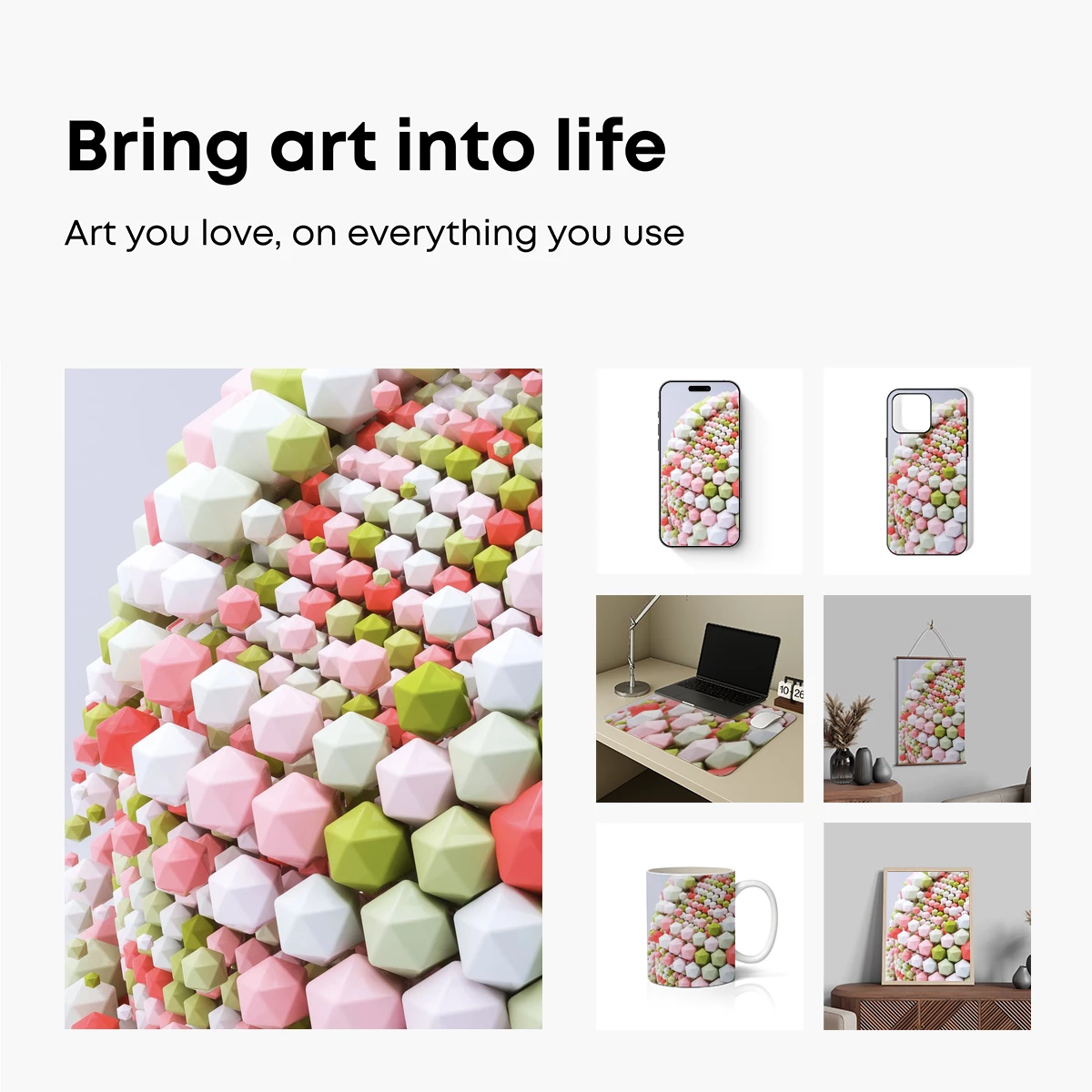 Geometric Pastel Sphere: A Modern Art Odyssey - Image 2