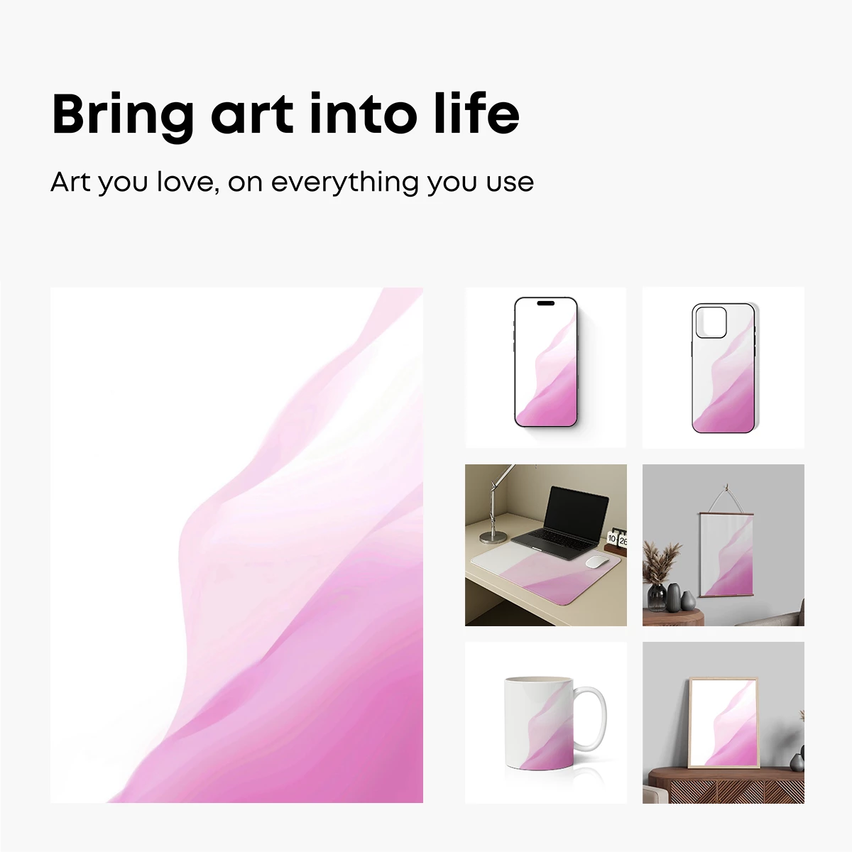 Ethereal Pink Waves: Abstract Flow Art - Image 2