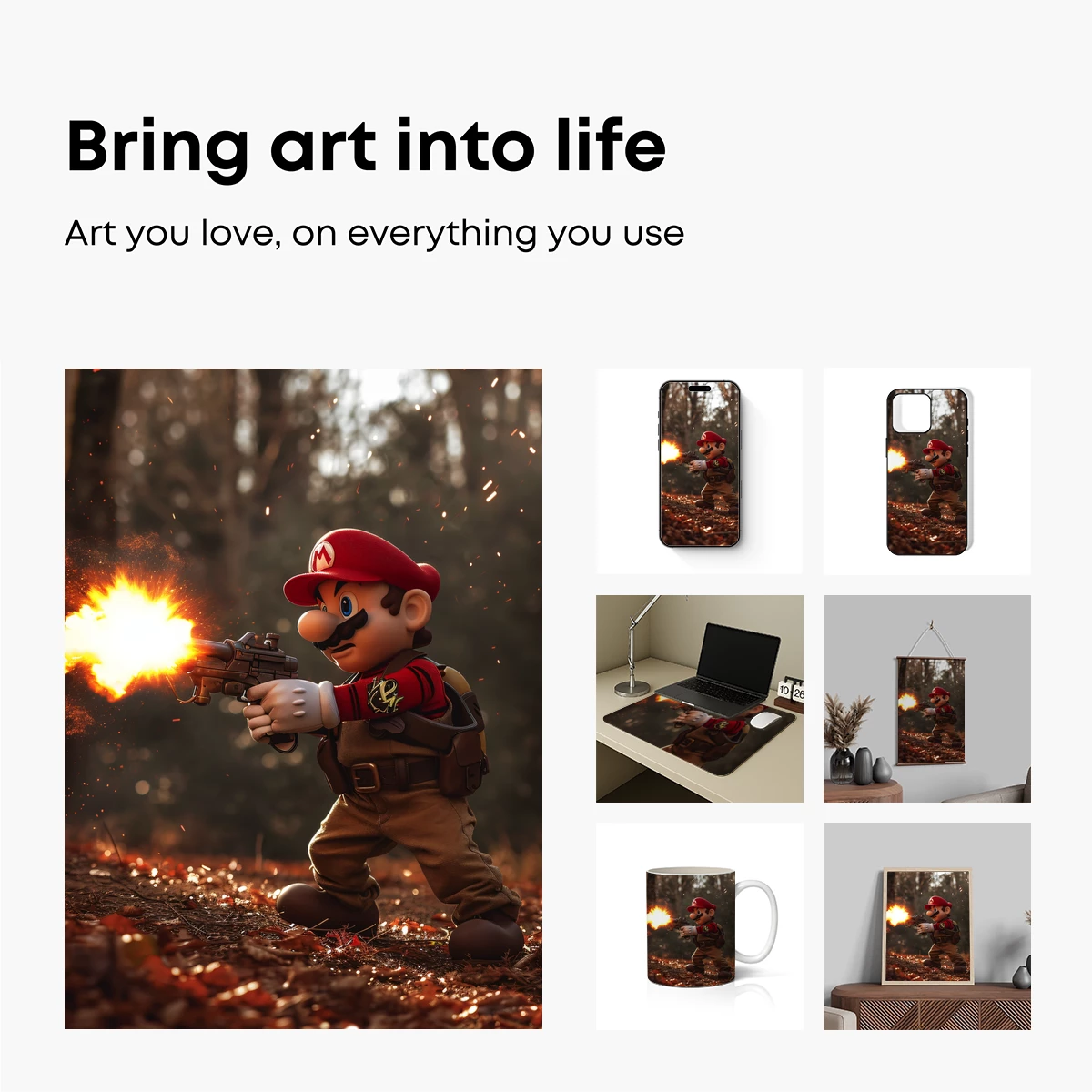 Mario's Forest Firefight: A Pixel-Art Action Scene - Image 2