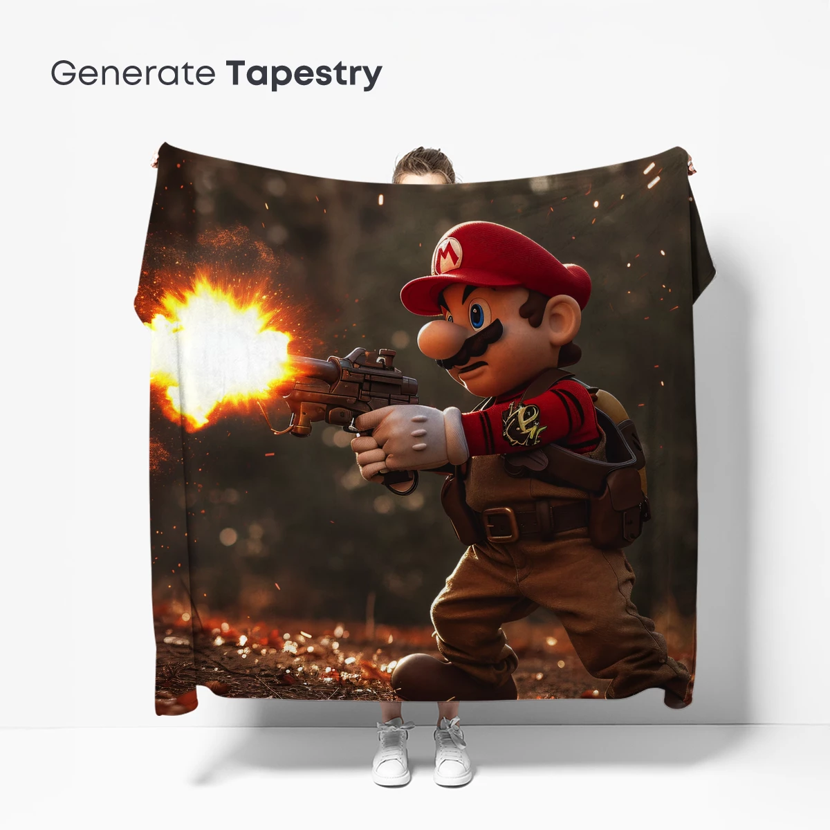 Mario's Forest Firefight: A Pixel-Art Action Scene - Image 5