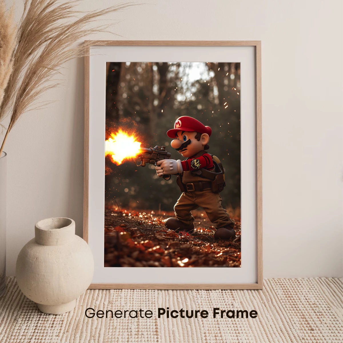 Mario's Forest Firefight: A Pixel-Art Action Scene - Image 7
