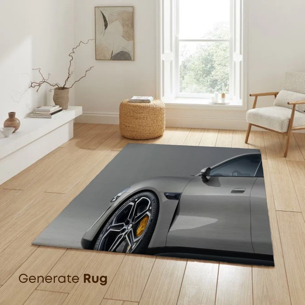 Elegant Silver Sports Car in Minimalist Studio - Image 6