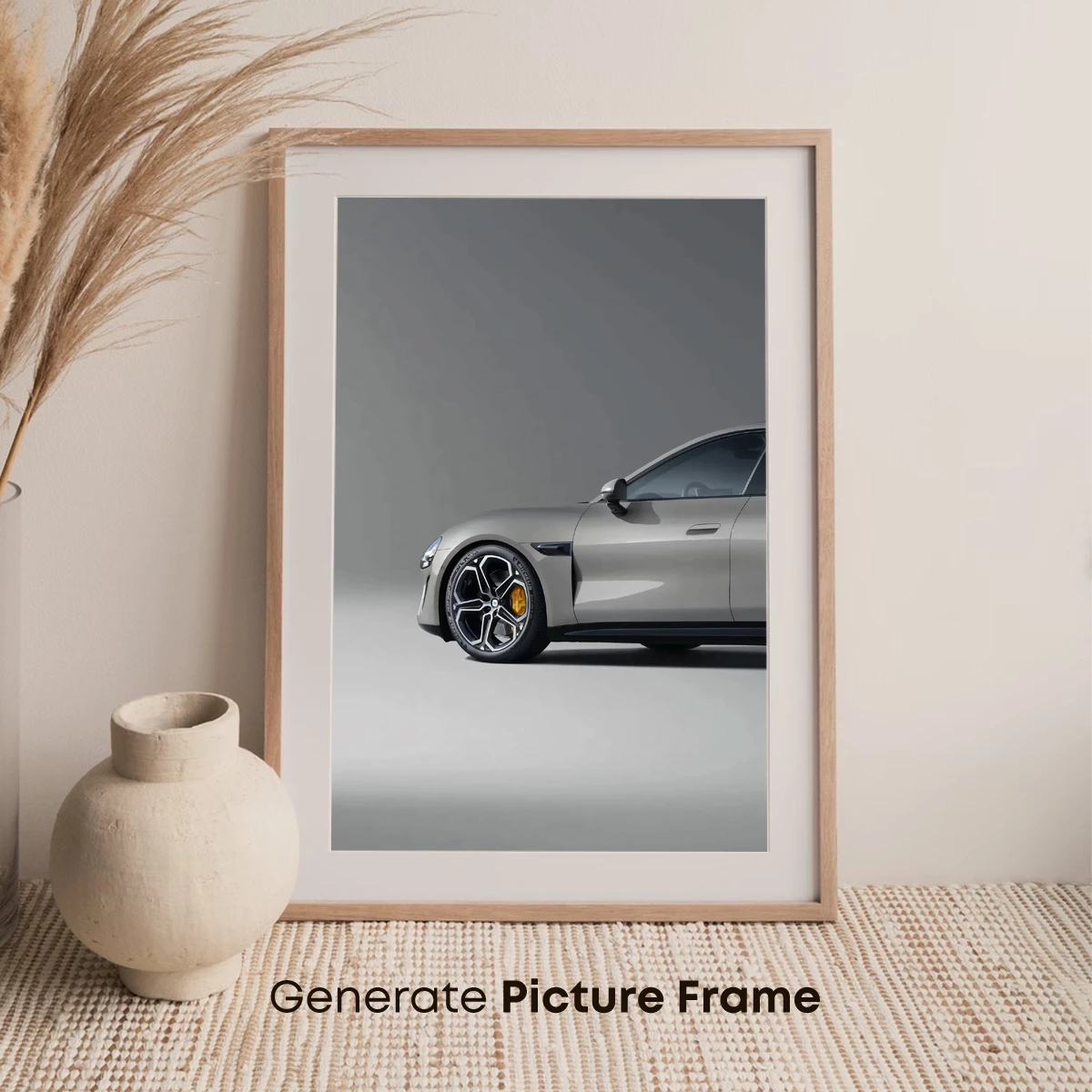 Elegant Silver Sports Car in Minimalist Studio - Image 7