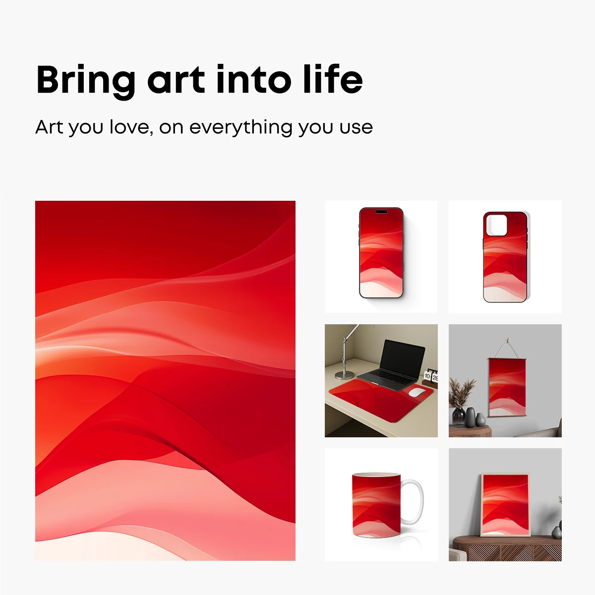 Crimson Waves: Abstract Fluidity in Digital Art - Image 2