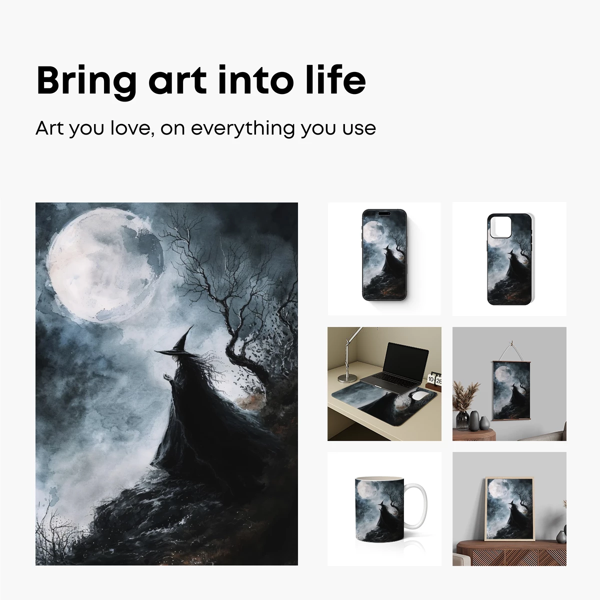 Moonlit Sorceress: Gothic Fantasy Art - Image 2