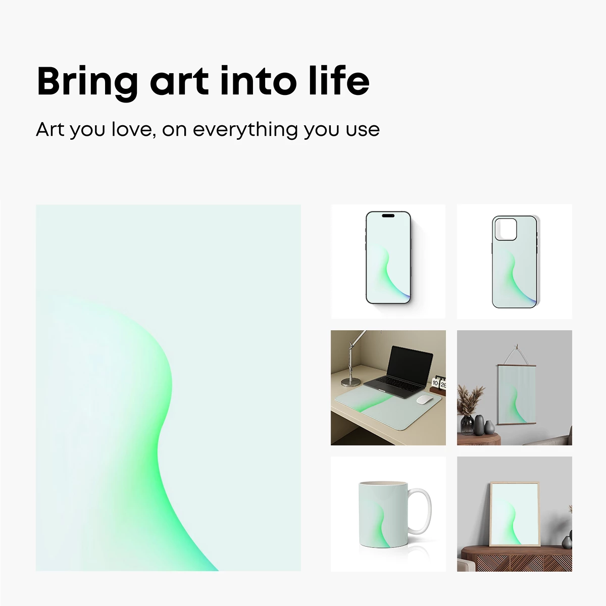 Ethereal Green Wave: Abstract Fluidity - Image 2