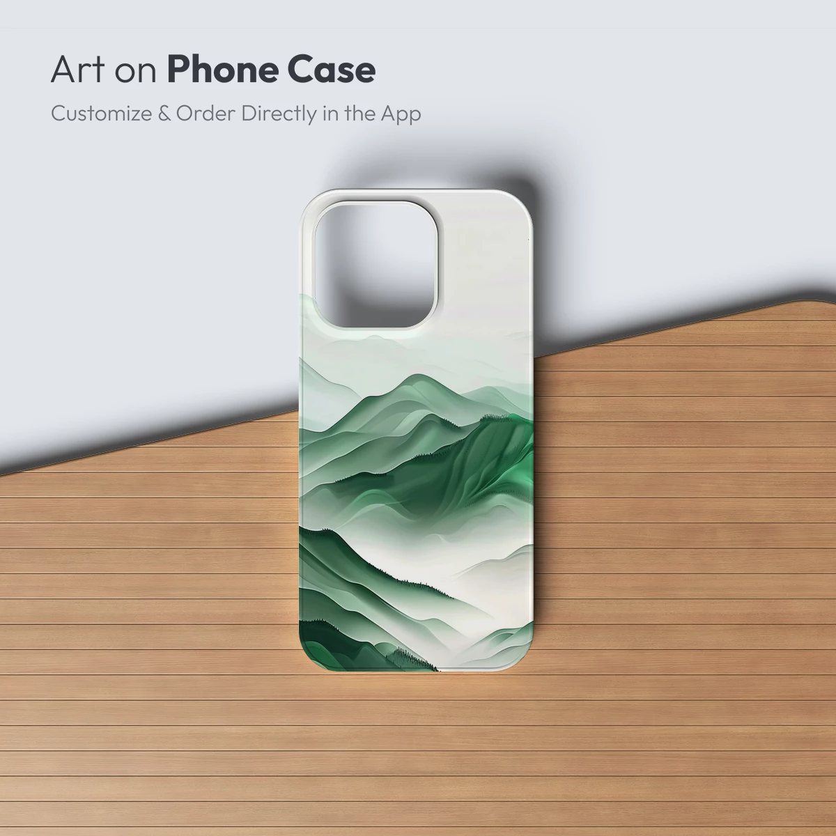 Ethereal Mountain Layers: A Gradient Green Odyssey - Image 3