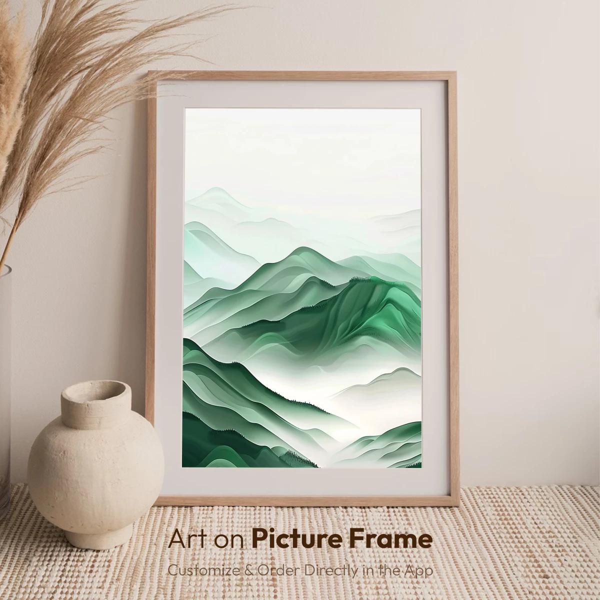 Ethereal Mountain Layers: A Gradient Green Odyssey - Image 7