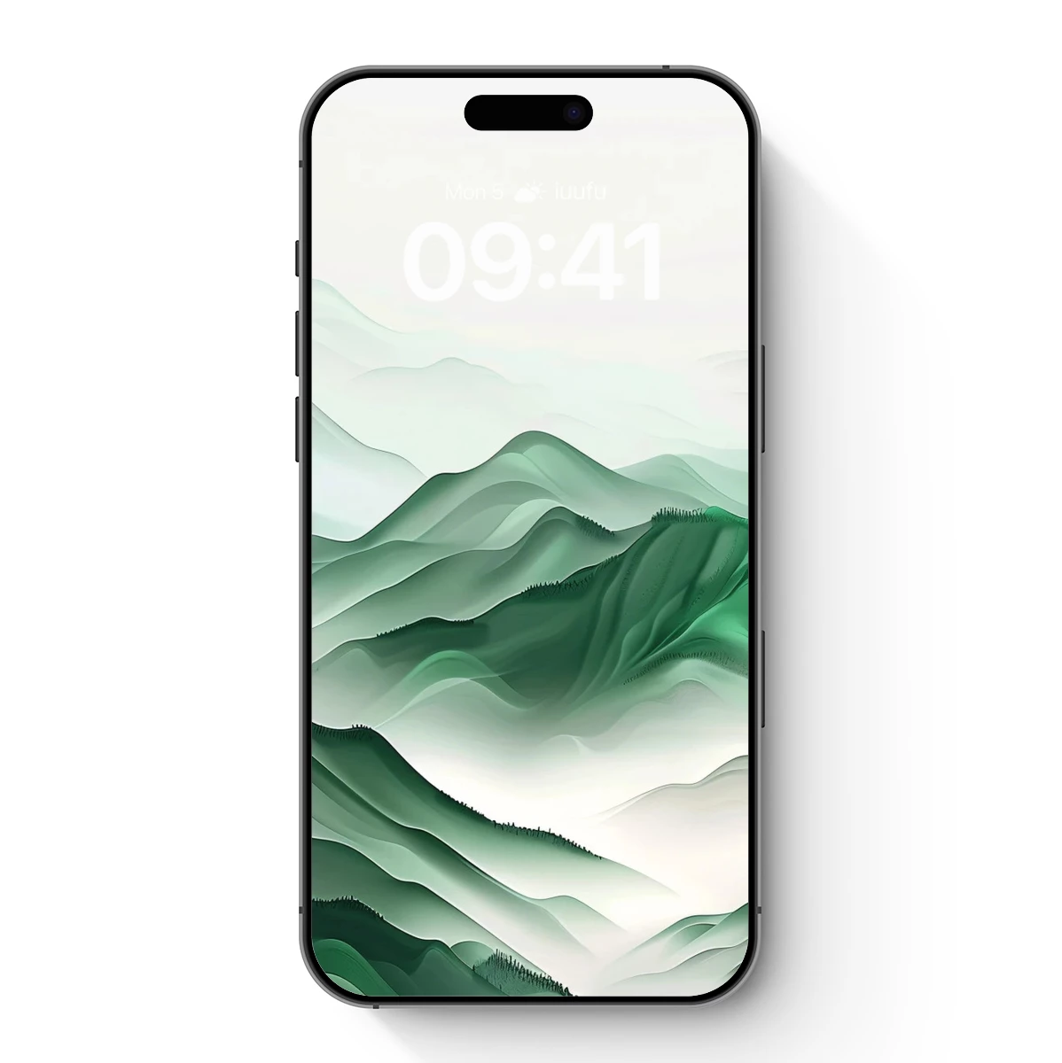 Ethereal Mountain Layers: A Gradient Green Odyssey