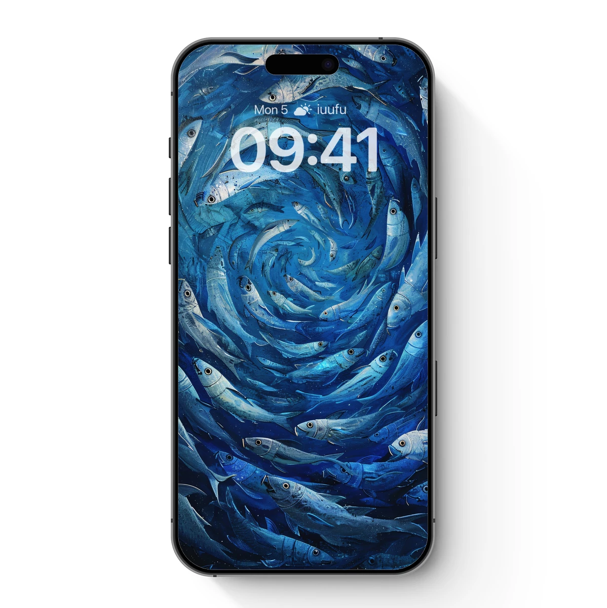 Blue Abyss: Swirling Fish in Oceanic Harmony