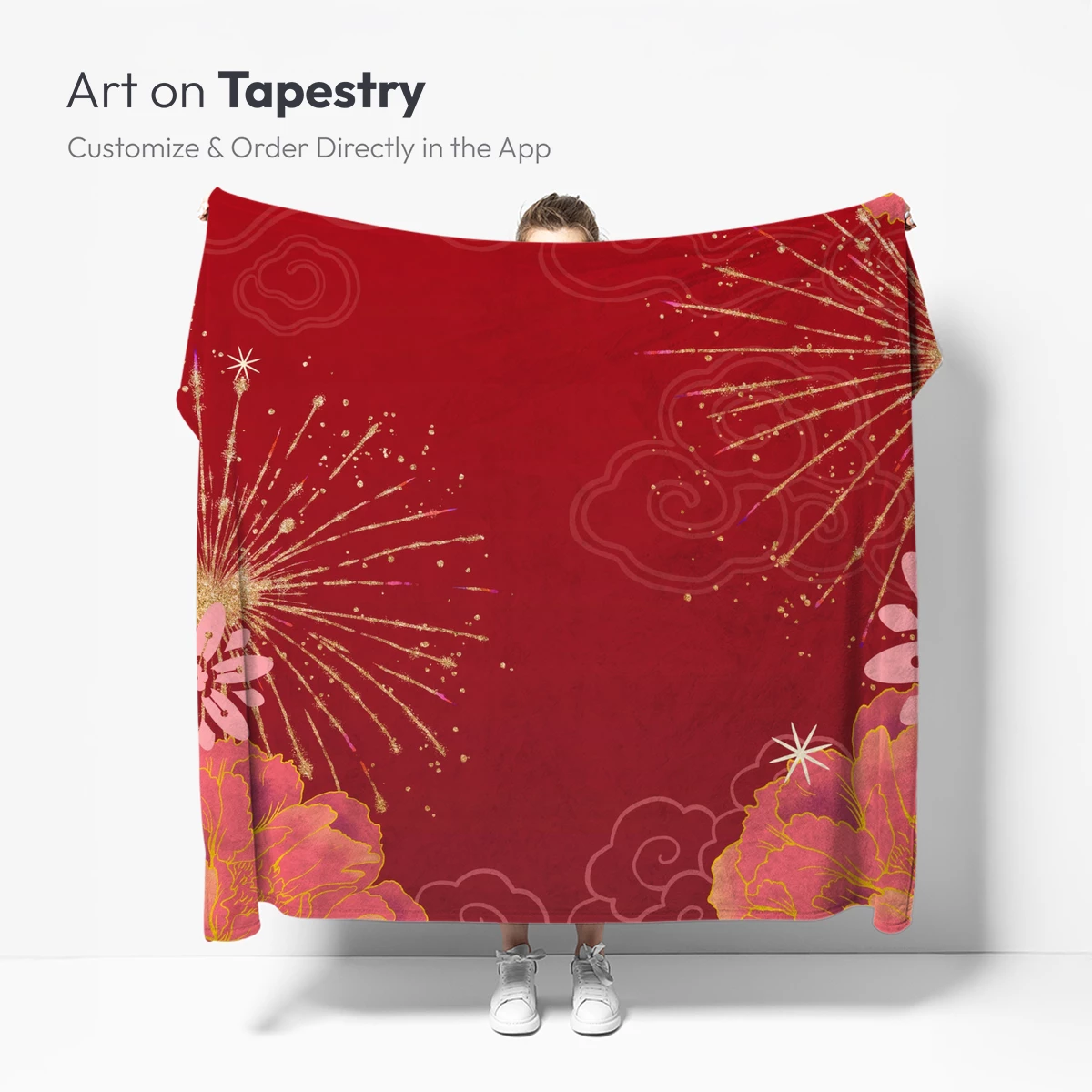 Blossom Fireworks: Festive Red Elegance - Image 4