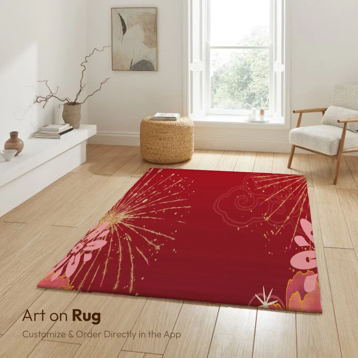 Blossom Fireworks: Festive Red Elegance - Image 5