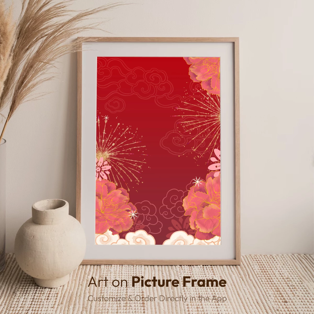 Blossom Fireworks: Festive Red Elegance - Image 6