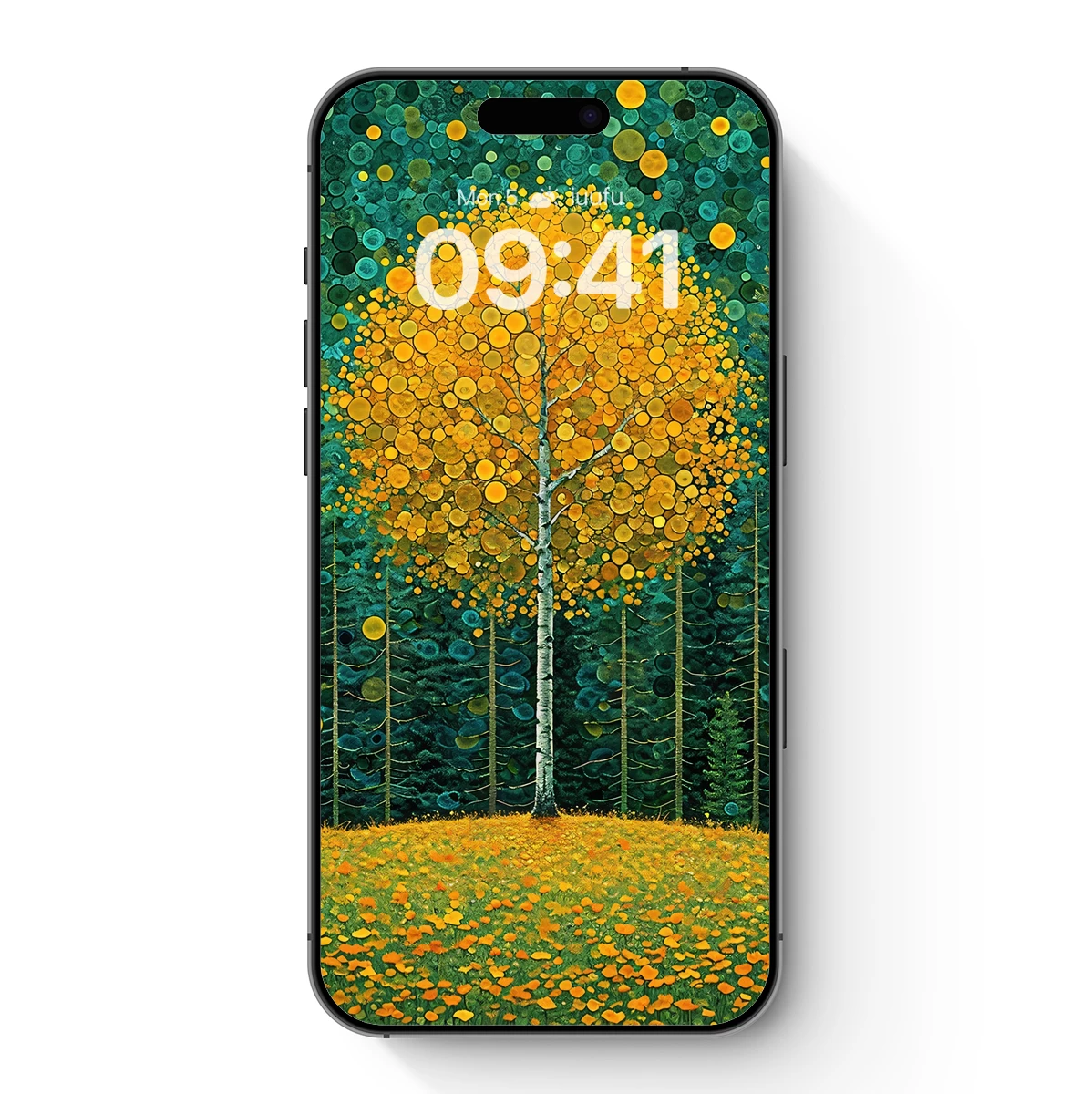 Golden Circle Tree: A Forest Symphony in Dots