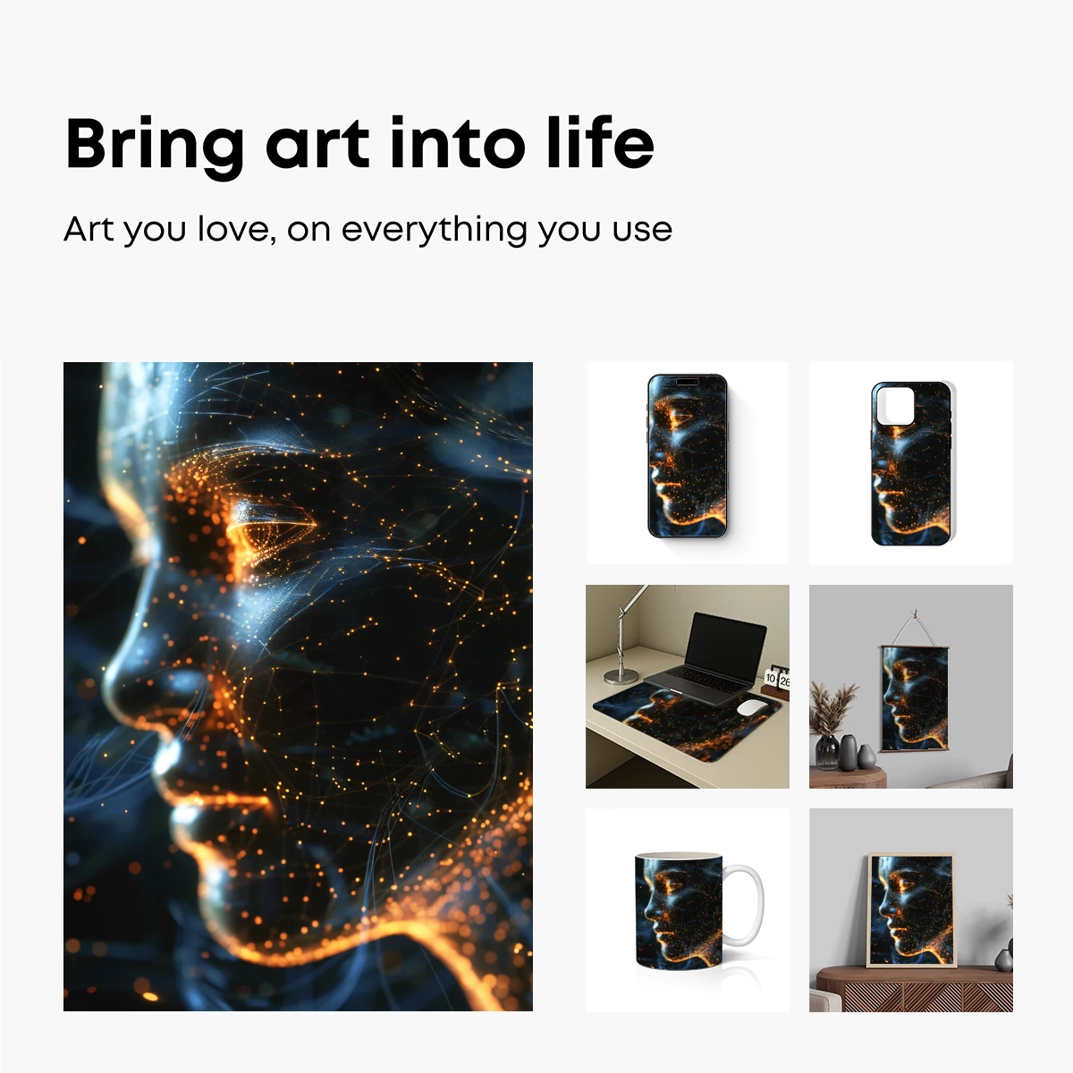 Neural Glow: Futuristic Face in Digital Light - Image 2