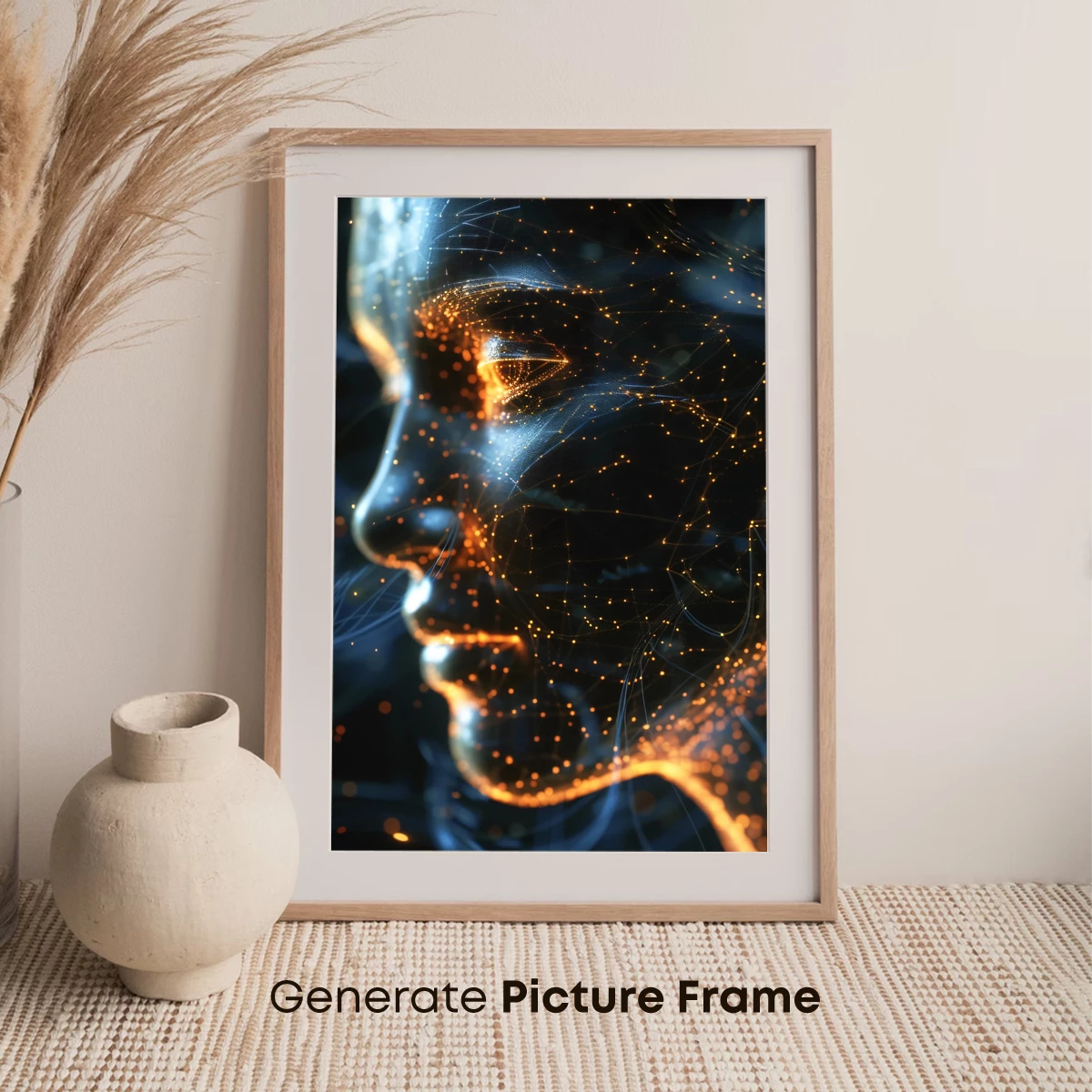 Neural Glow: Futuristic Face in Digital Light - Image 7