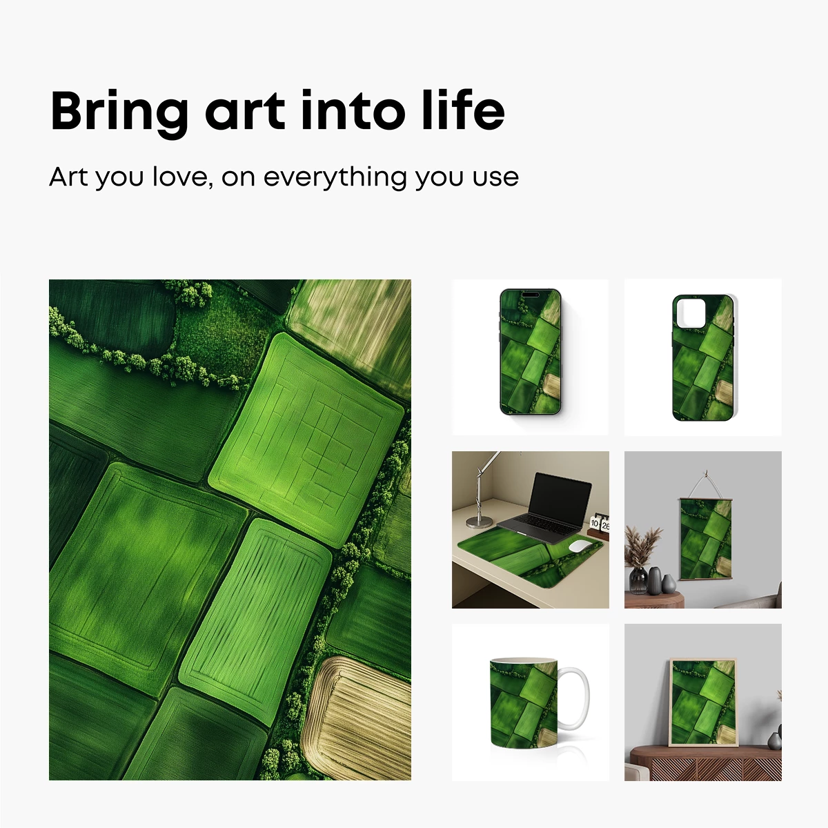 Aerial Green Quilt: Patchwork Fields - Image 2