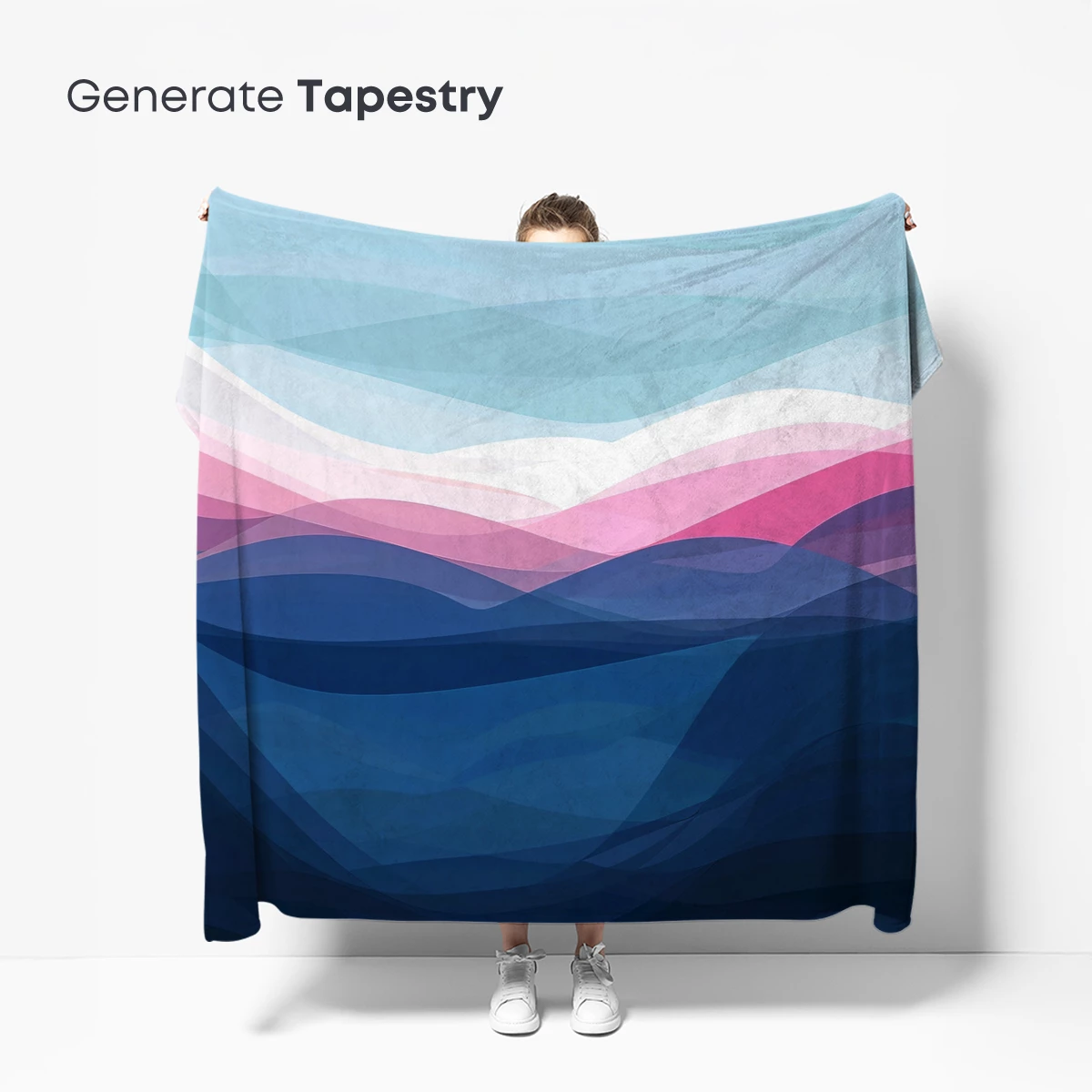 Abstract Mountain Symphony in Pastel Waves - Image 5