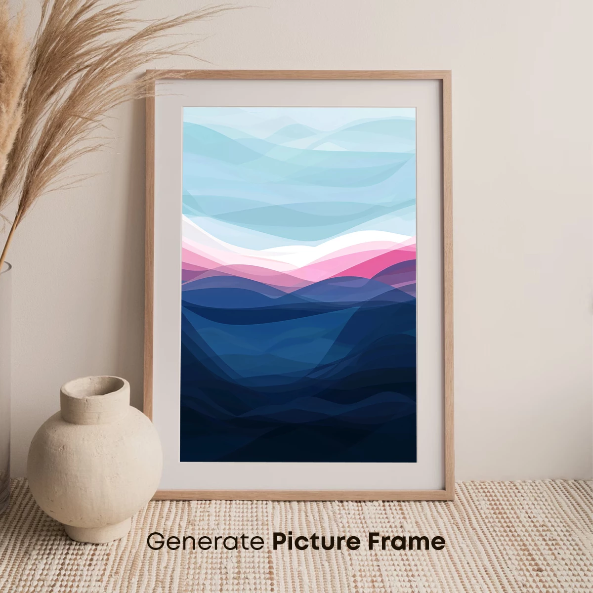 Abstract Mountain Symphony in Pastel Waves - Image 7