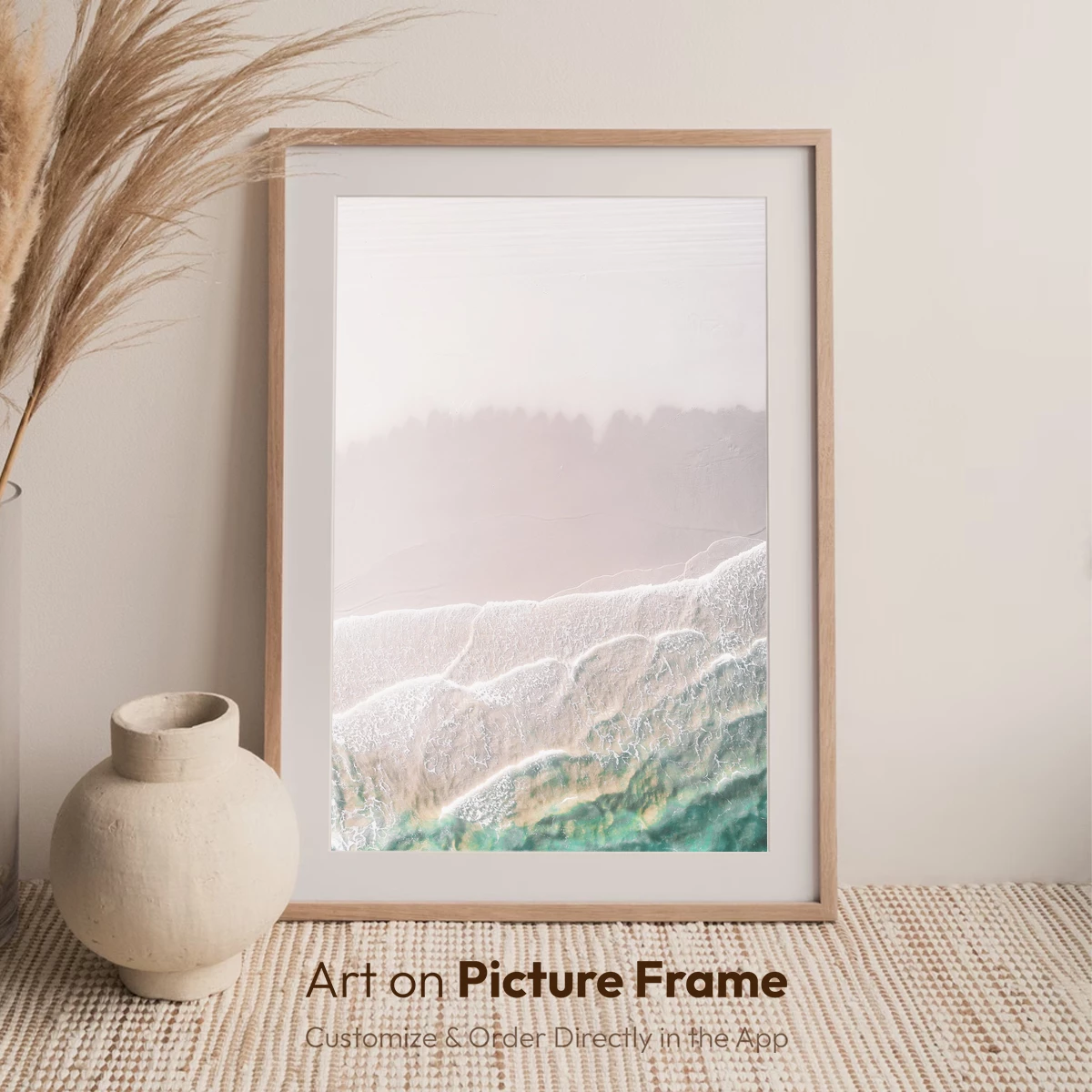 Aerial Serenity: Ocean Waves Meet Misty Shoreline - Image 7