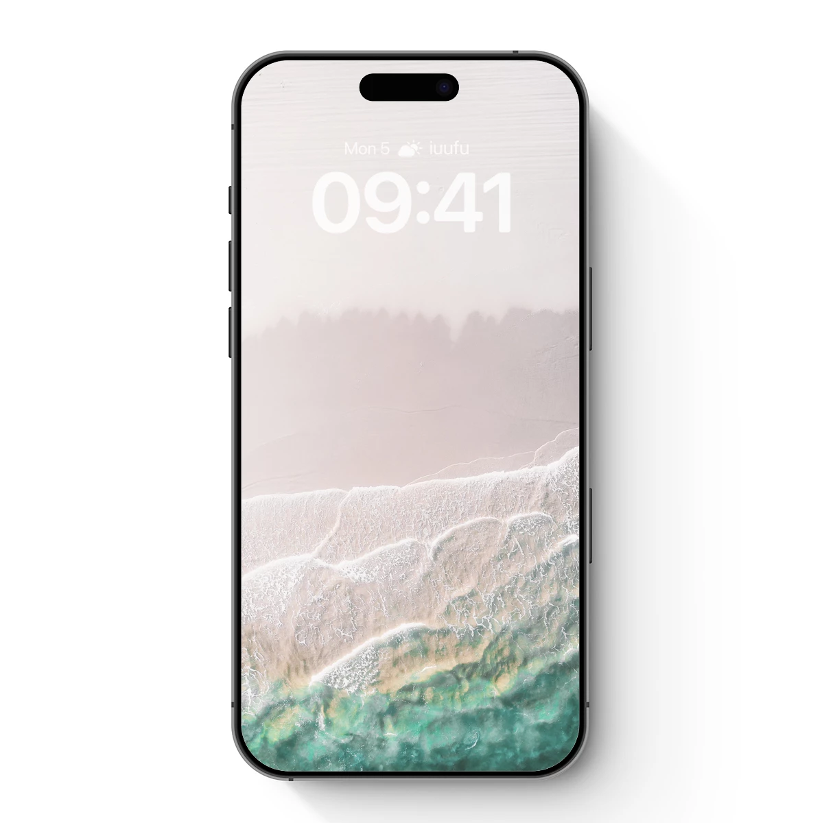 Aerial Serenity: Ocean Waves Meet Misty Shoreline