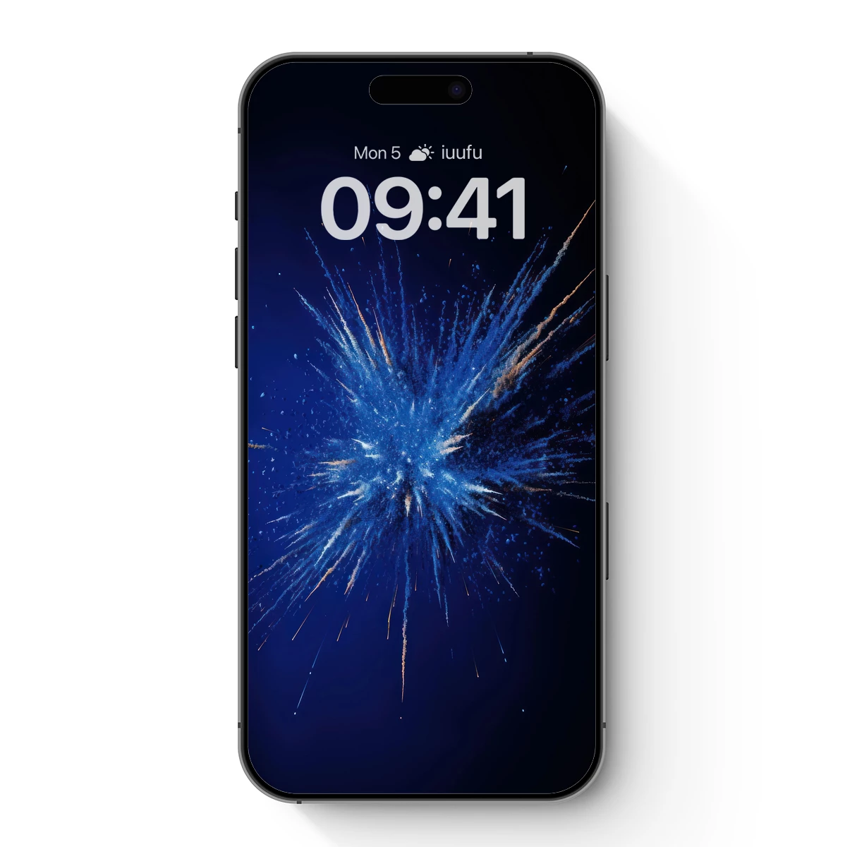 Blue Firework Burst: Night Sky Spectacle