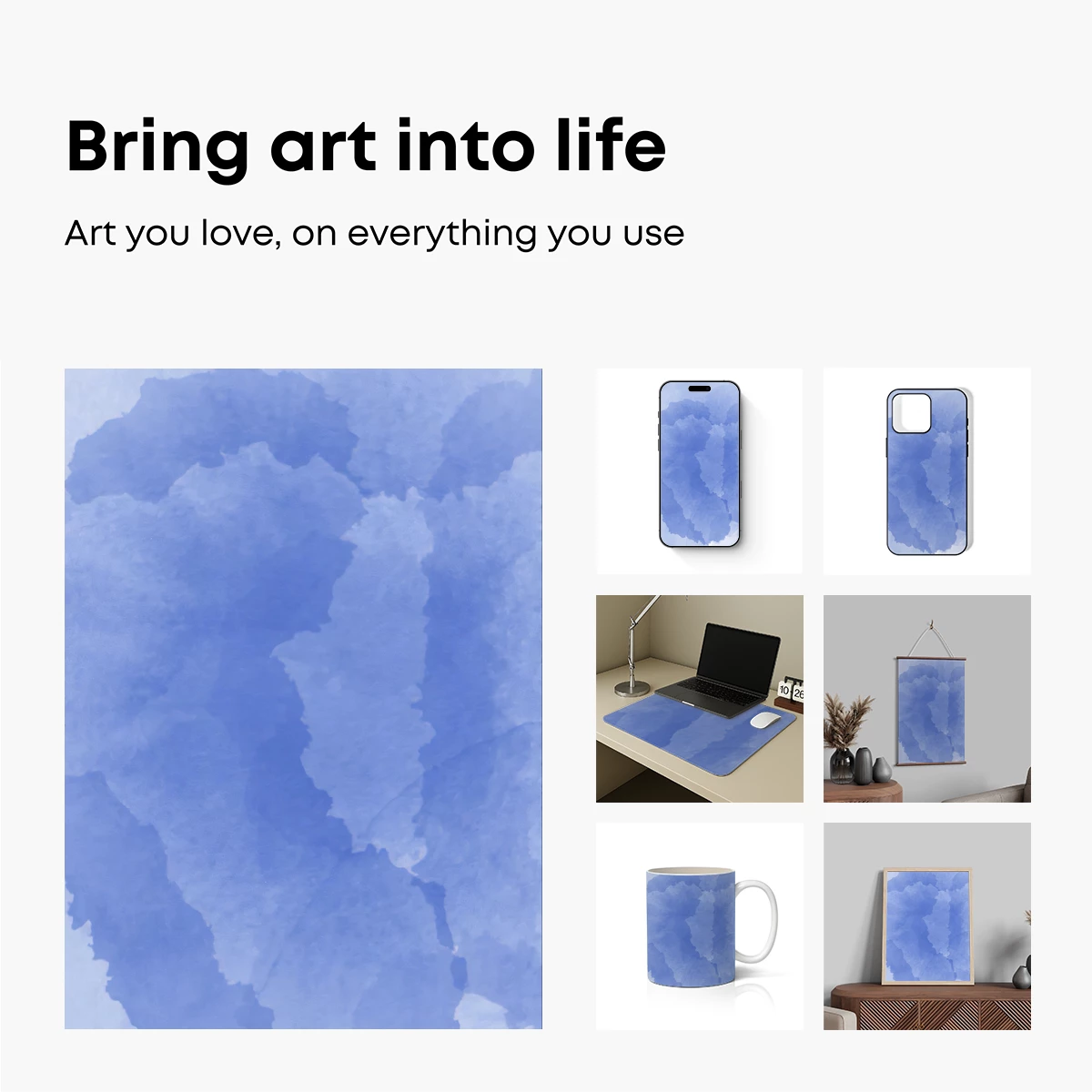 Ethereal Blue Watercolor Dream - Image 2