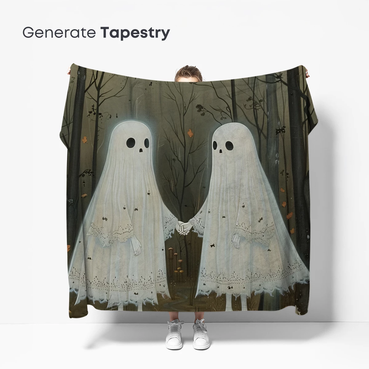 Ethereal Forest Spirits: Lace Ghosts in Moonlight - Image 5