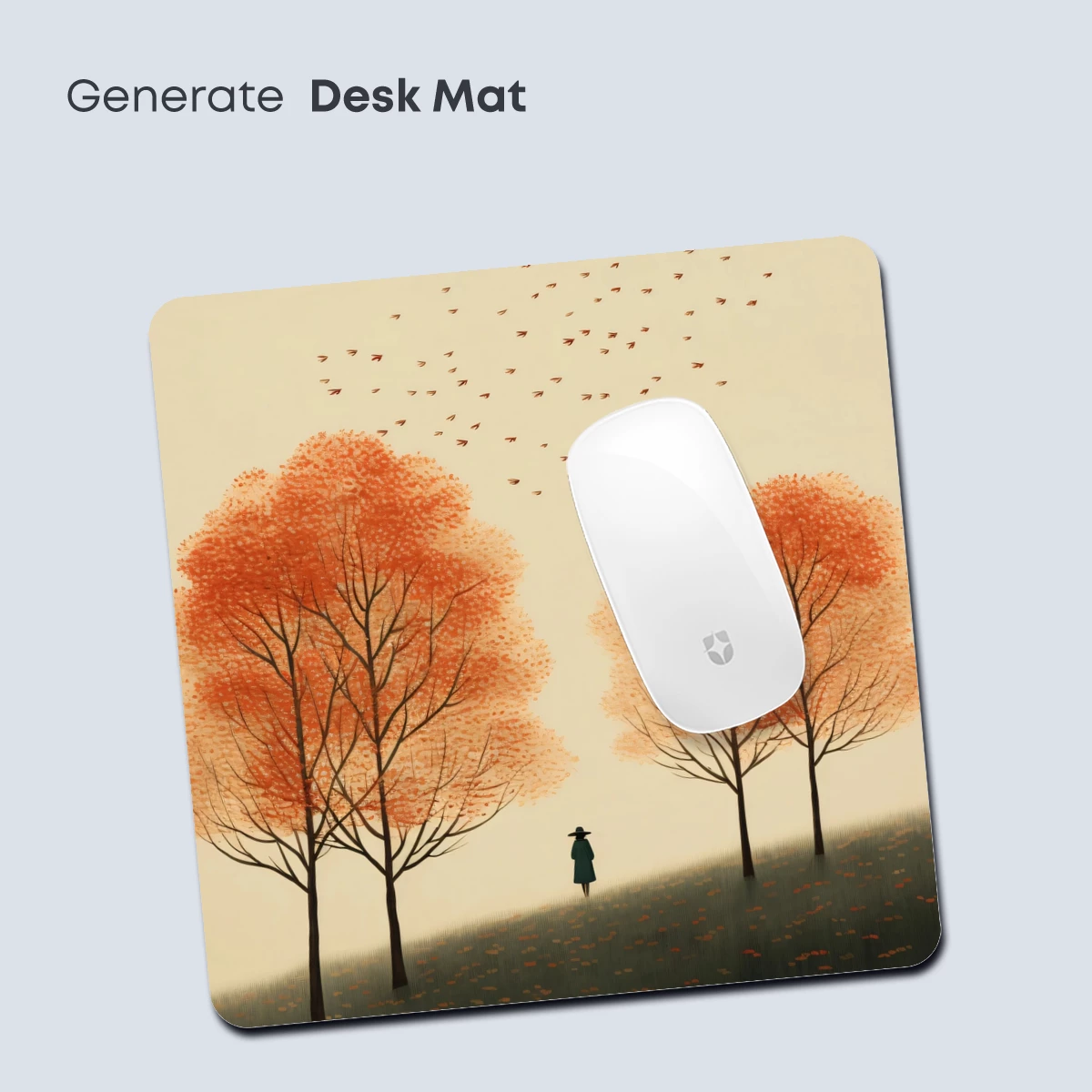 Autumn Solitude: A Lone Figure Amidst Crimson Trees - Image 4