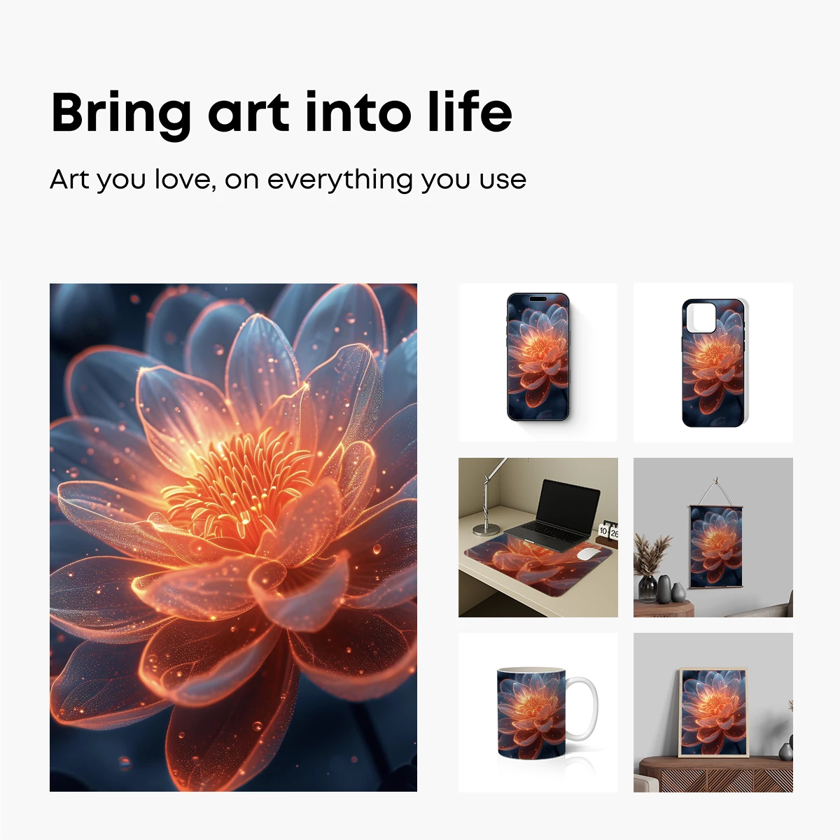 Radiant Lotus Bloom: Ethereal Light and Transparency - Image 2