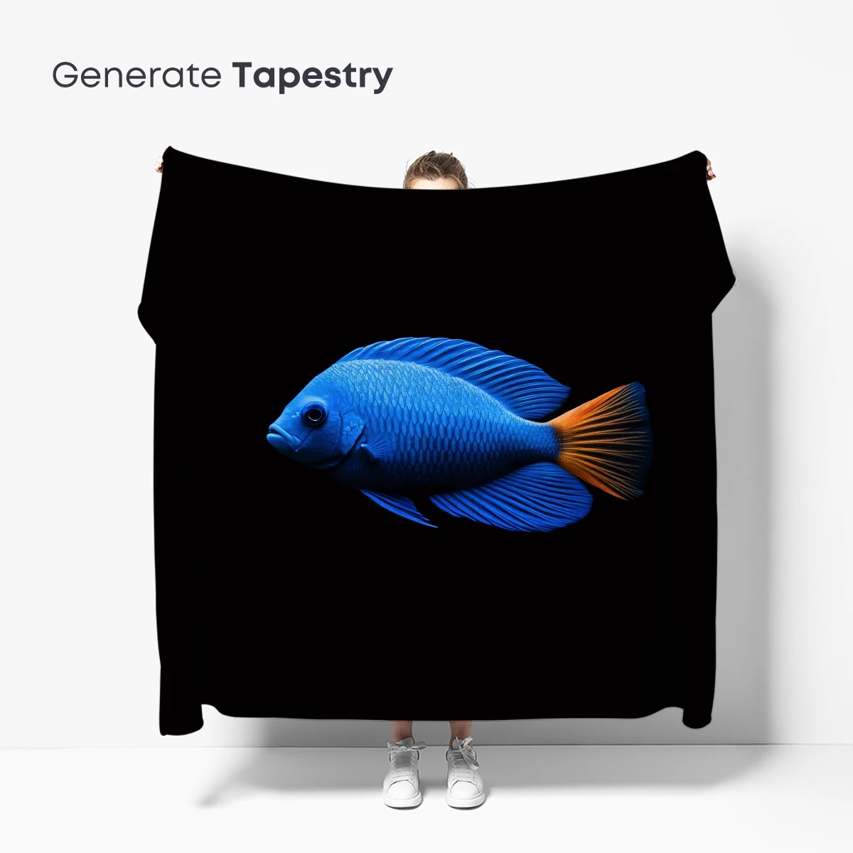 Electric Blue Fish in Midnight Depths - Image 5