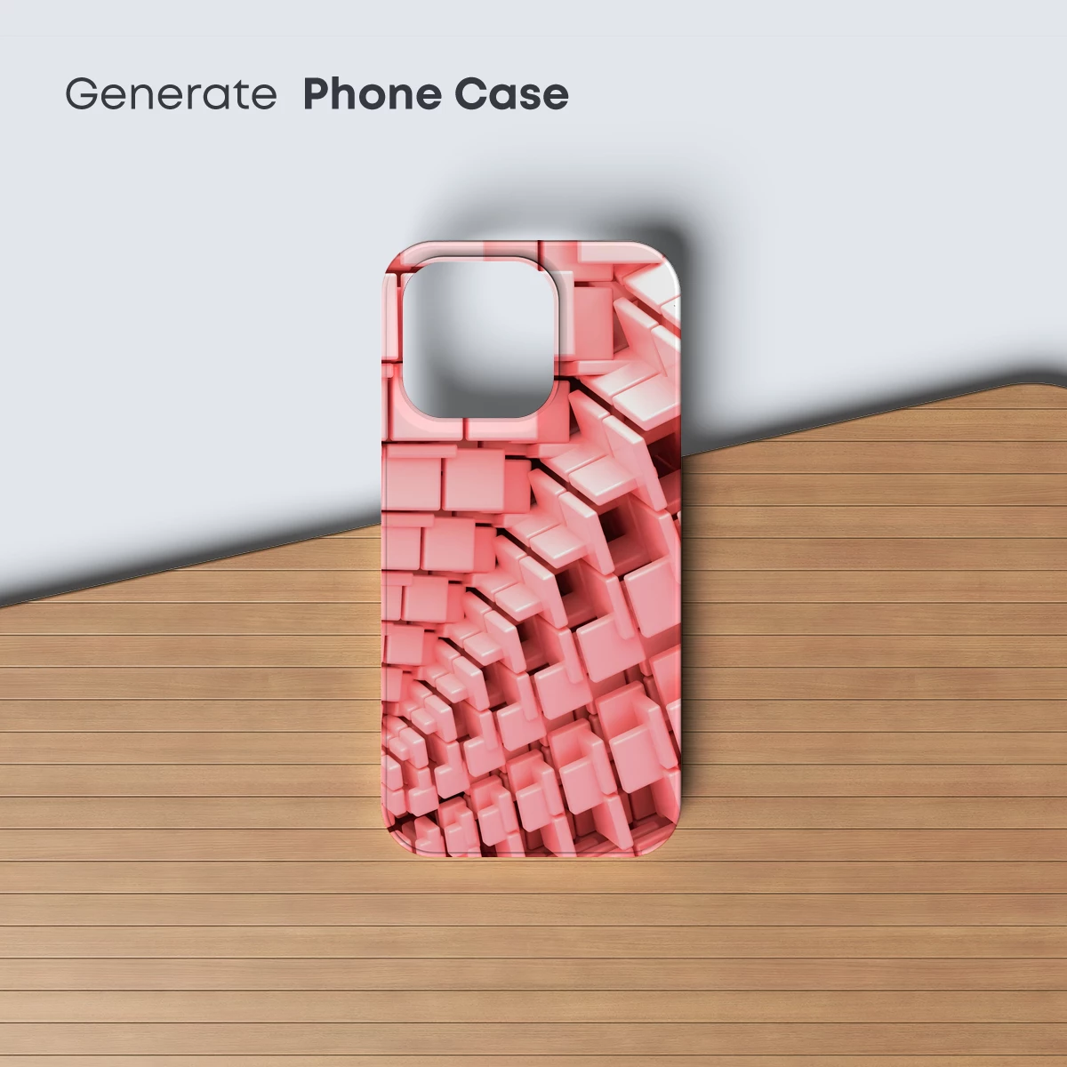 Cubist Coral Dream: Geometric Harmony in Pink - Image 3