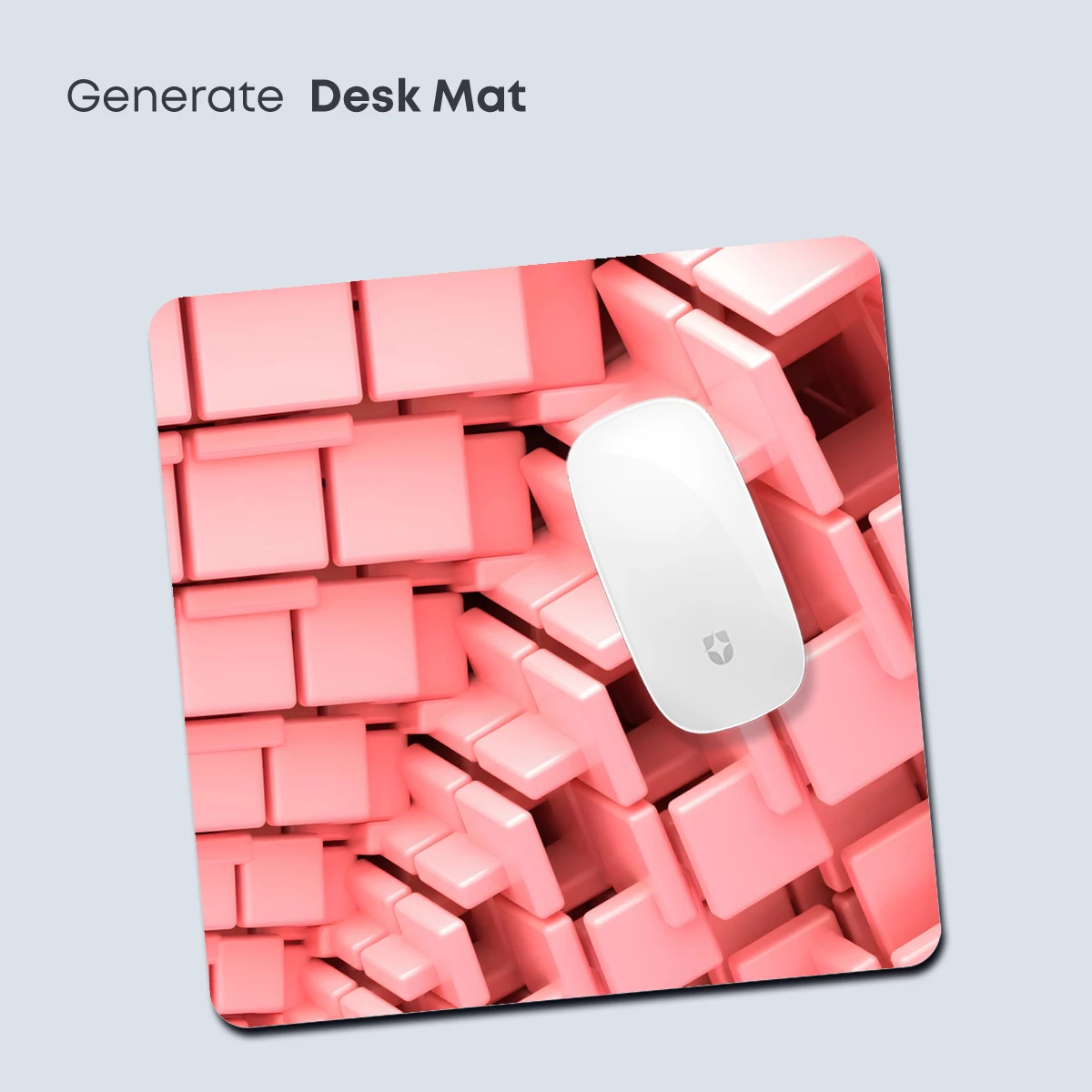 Cubist Coral Dream: Geometric Harmony in Pink - Image 4