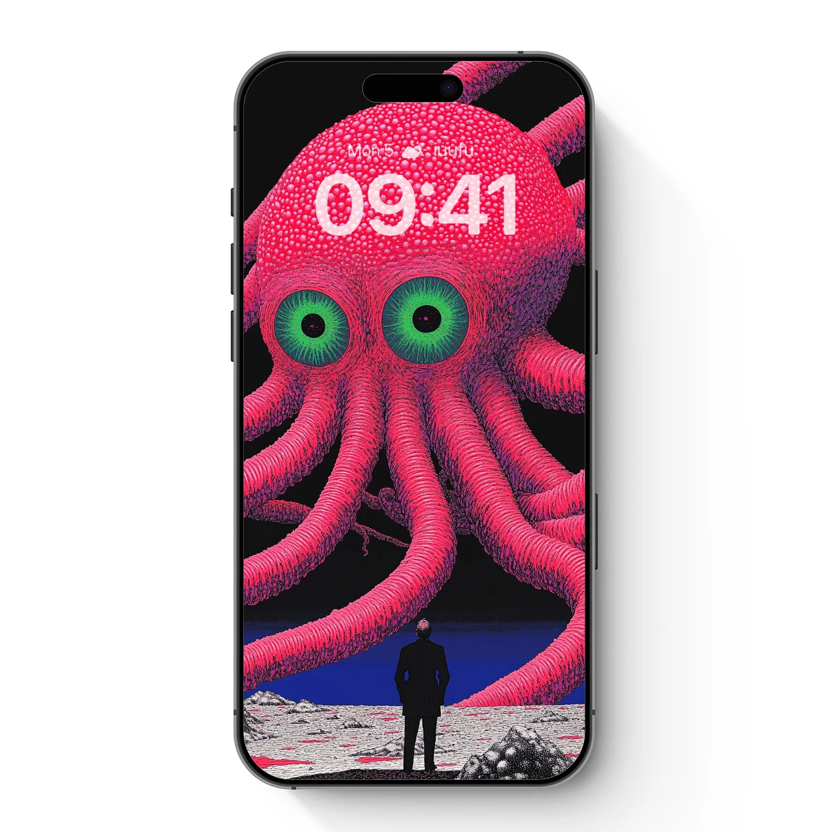 Giant Octopus Encounter: Surreal Cosmic Vision