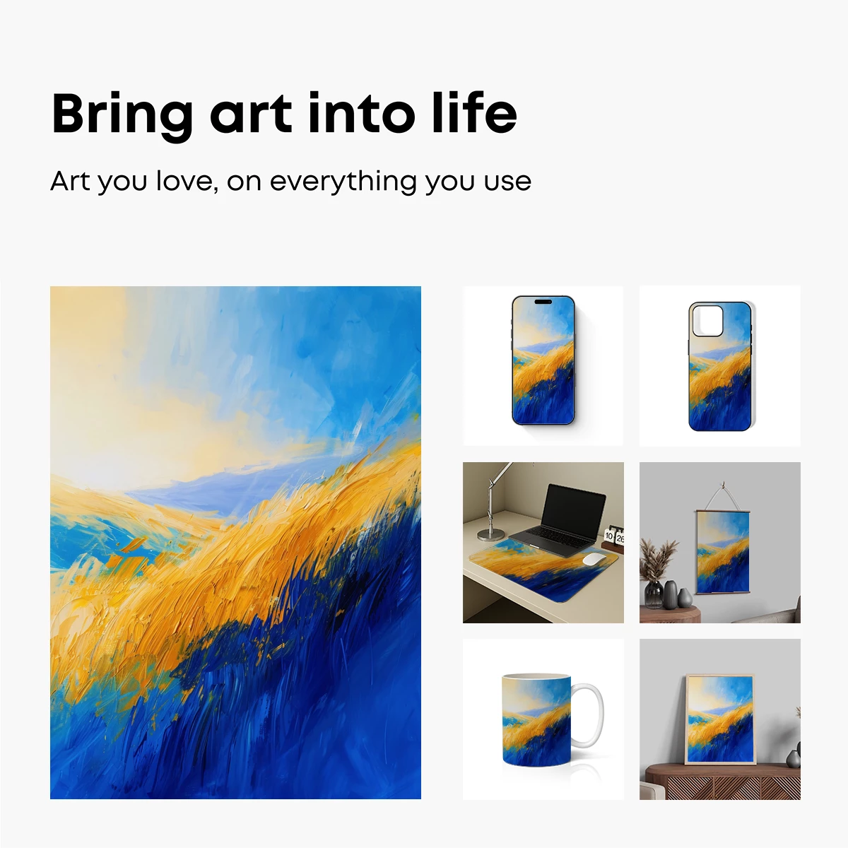 Golden Horizon Abstract: Bold Brushstrokes of Dawn - Image 2
