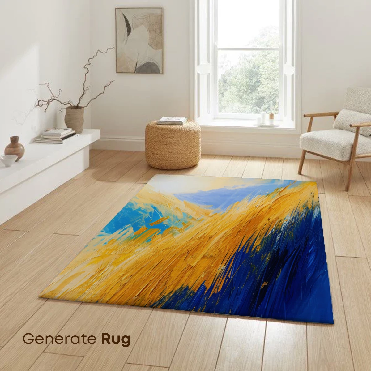 Golden Horizon Abstract: Bold Brushstrokes of Dawn - Image 6