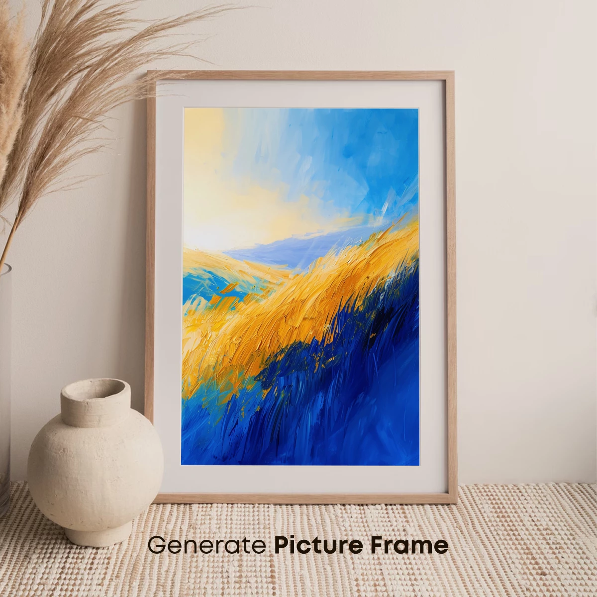 Golden Horizon Abstract: Bold Brushstrokes of Dawn - Image 7