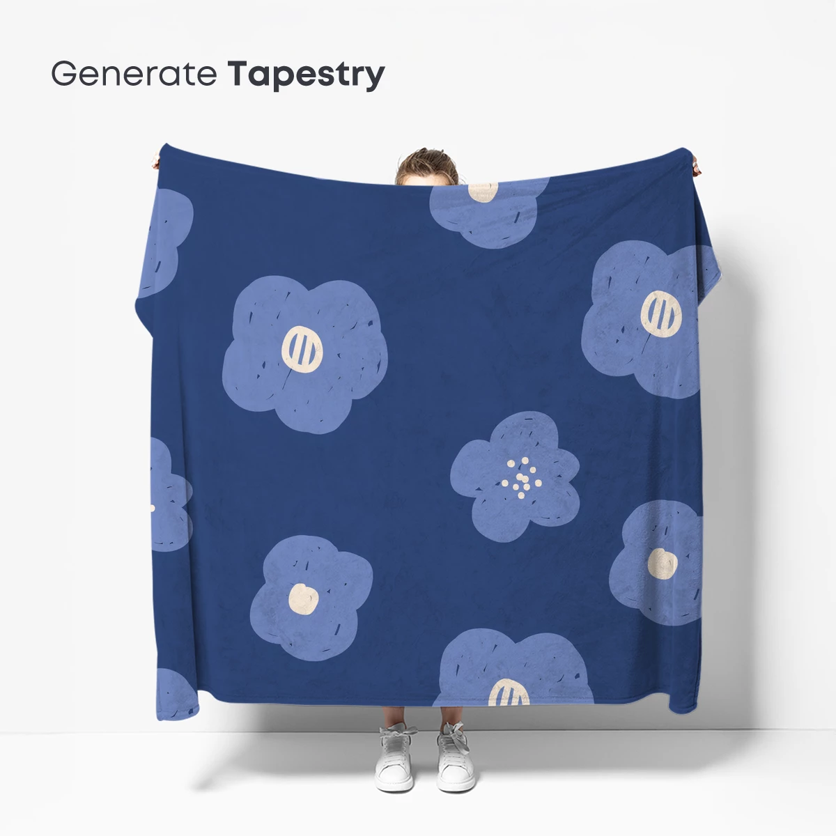 Blue Floral Whispers: Minimalist Bloom Artistry - Image 5