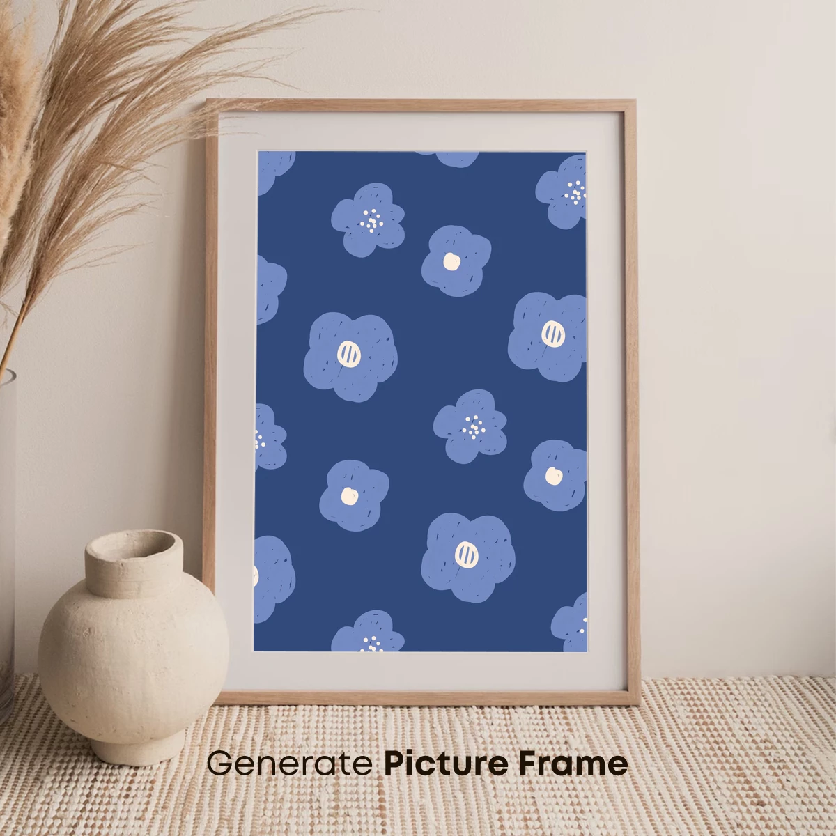 Blue Floral Whispers: Minimalist Bloom Artistry - Image 7