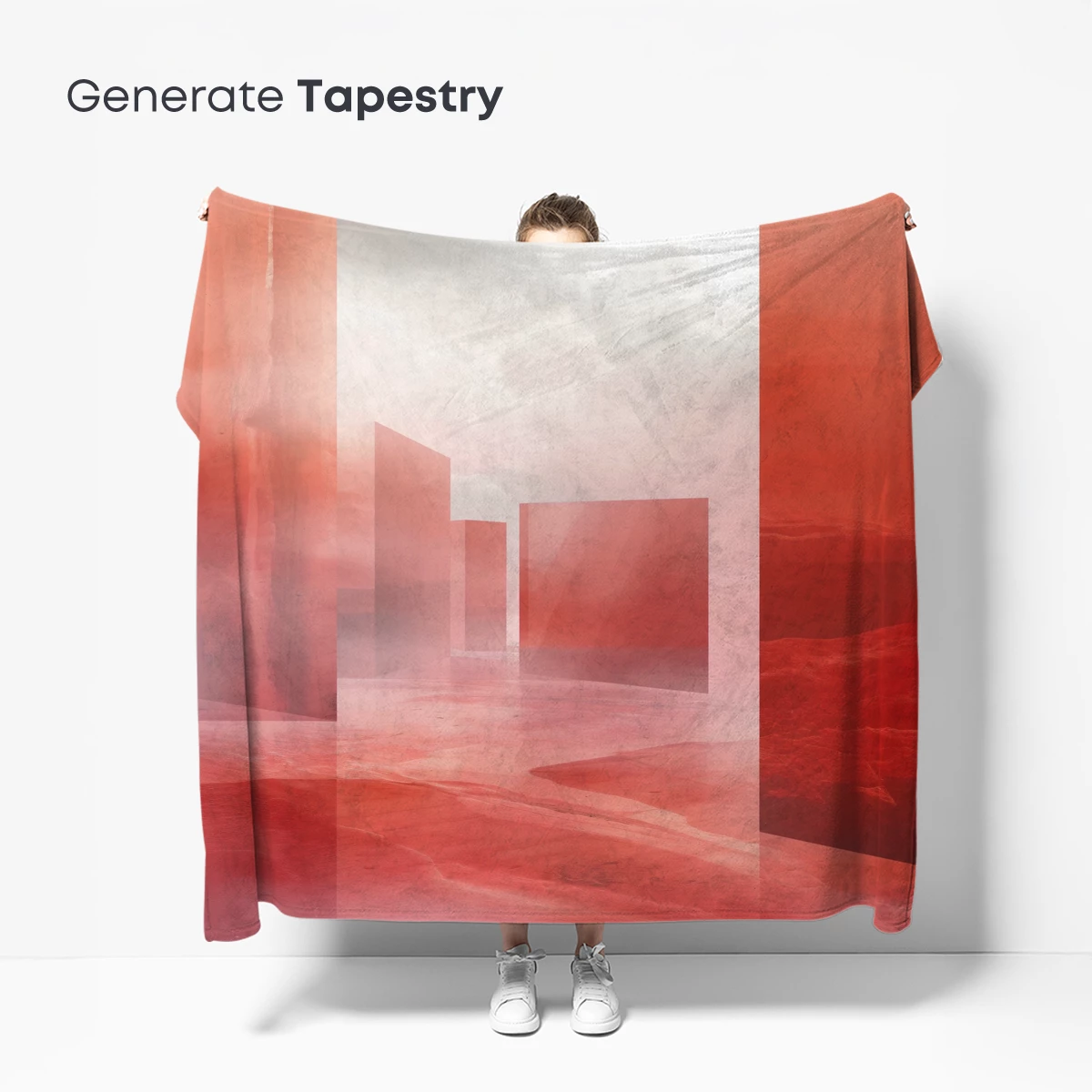 Crimson Mirage: Abstract Geometry in a Hazy Desert - Image 5